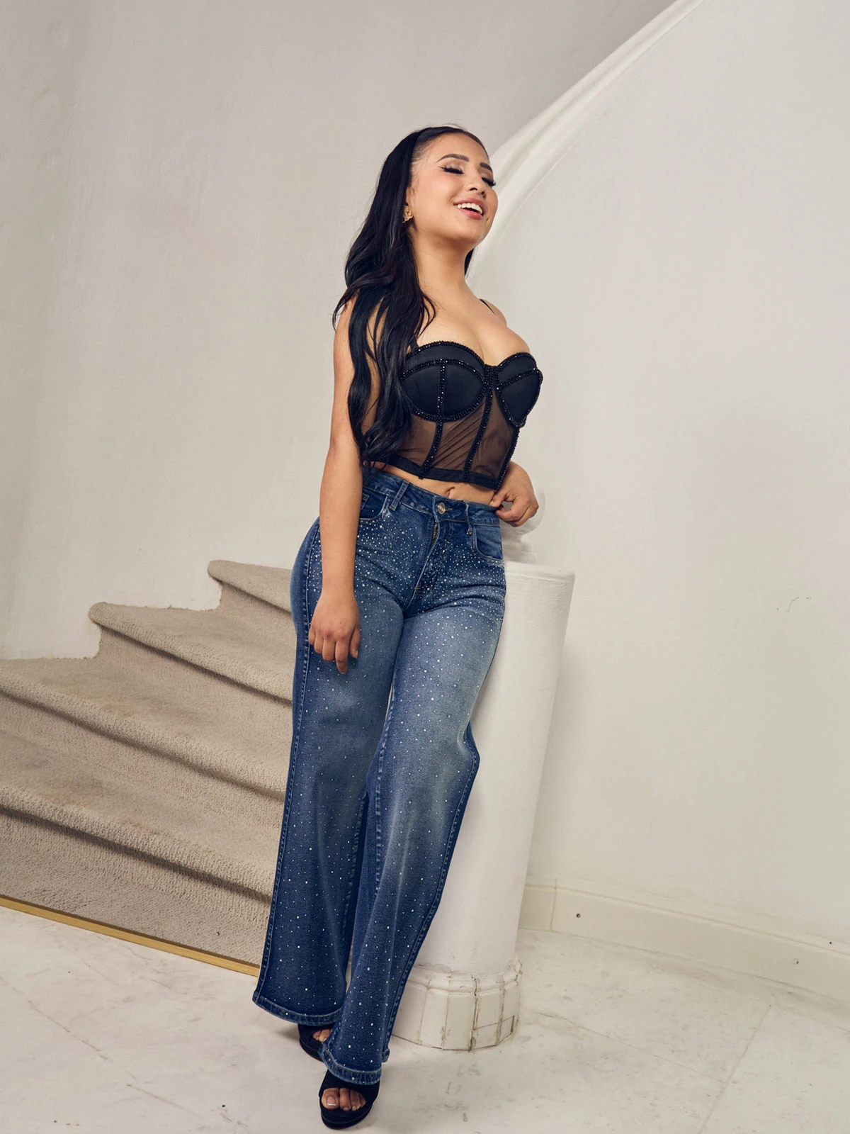 JEANS ALGODÓN PALAZZO MUJER GLAM - 1