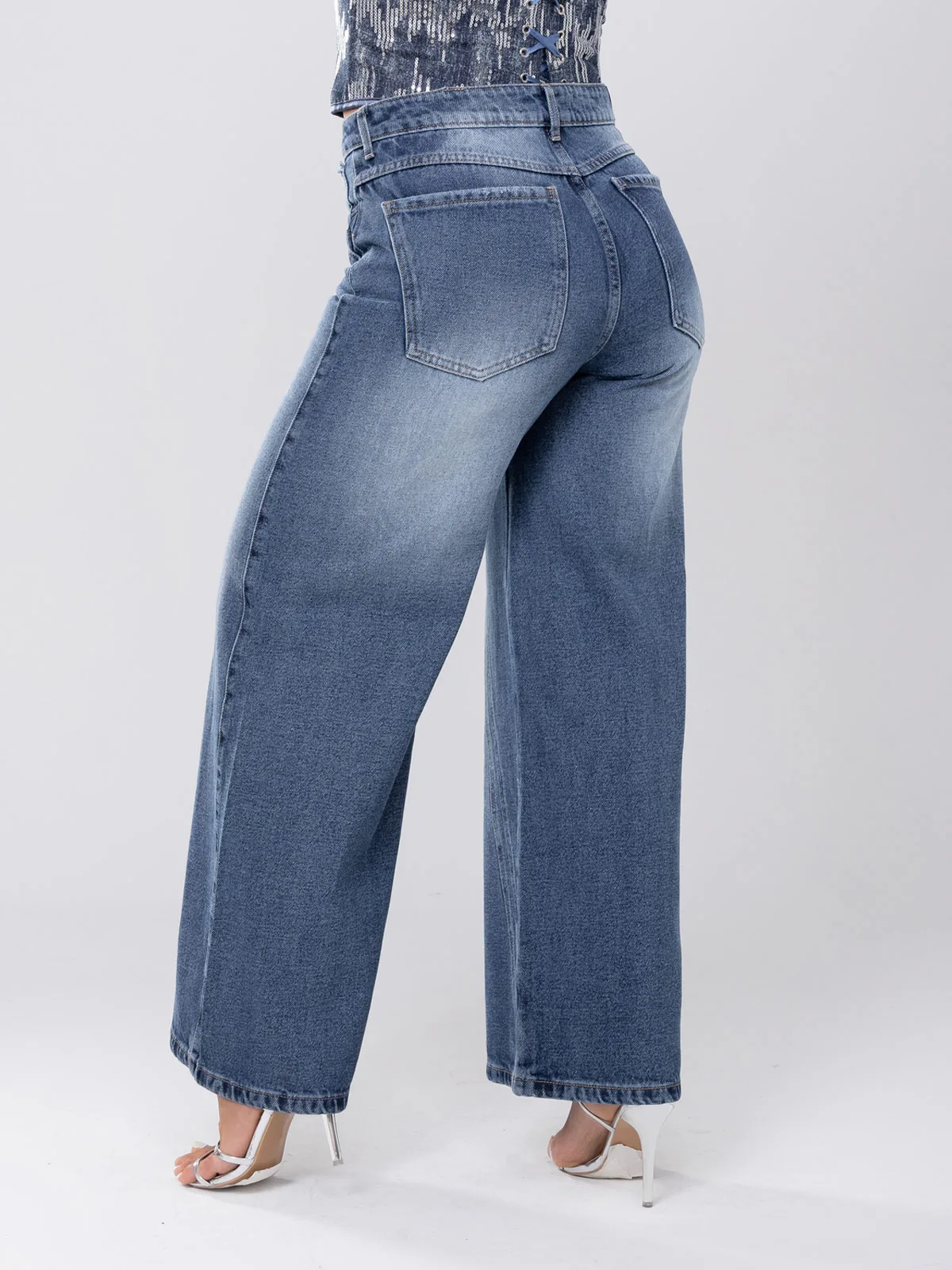 JEANS ALGODÓN PALAZZO MUJER GLAM BARBARA - 3