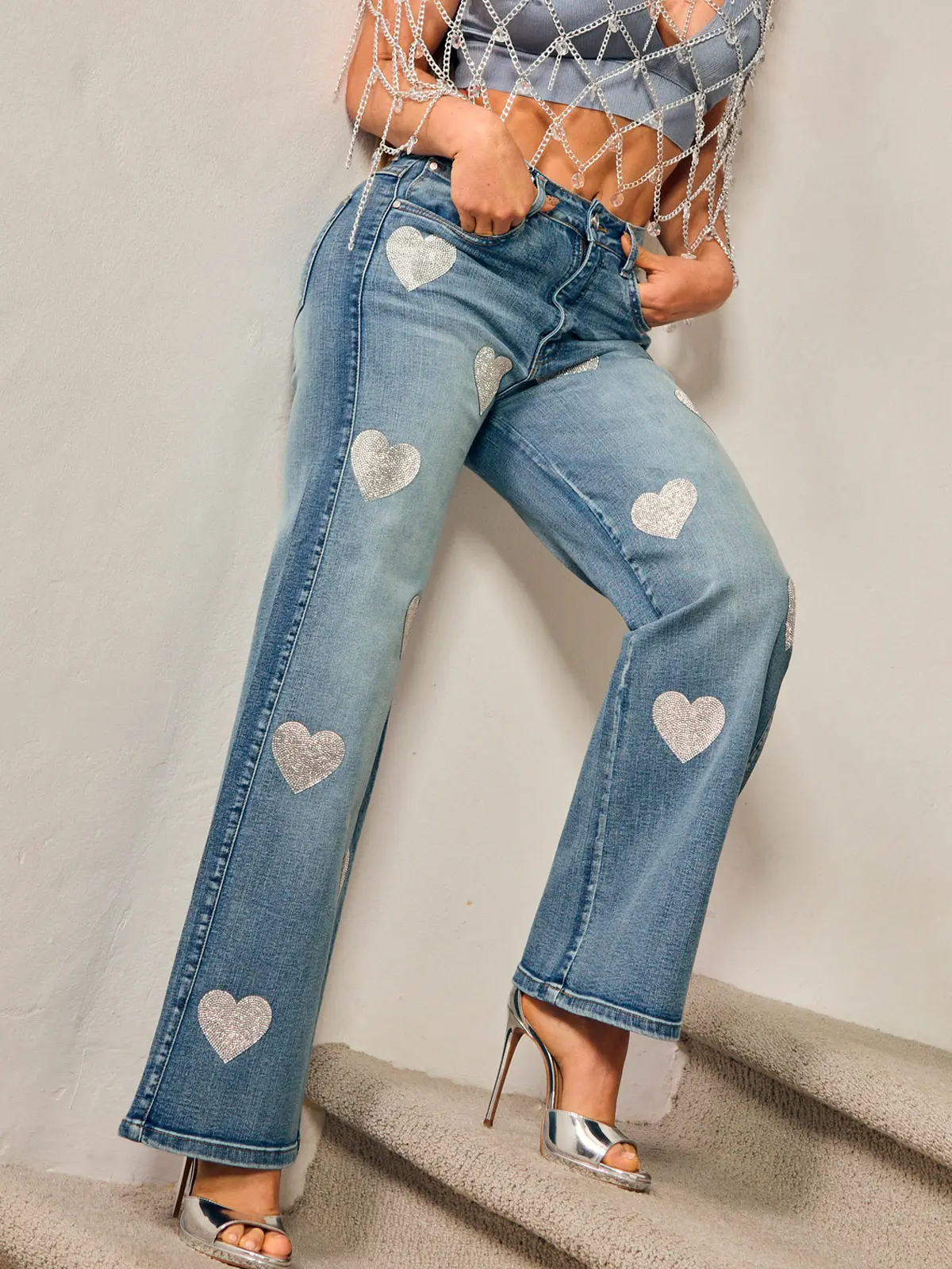 JEANS ALGODÓN PALAZZO MUJER GLAM CORAZÓN - 2