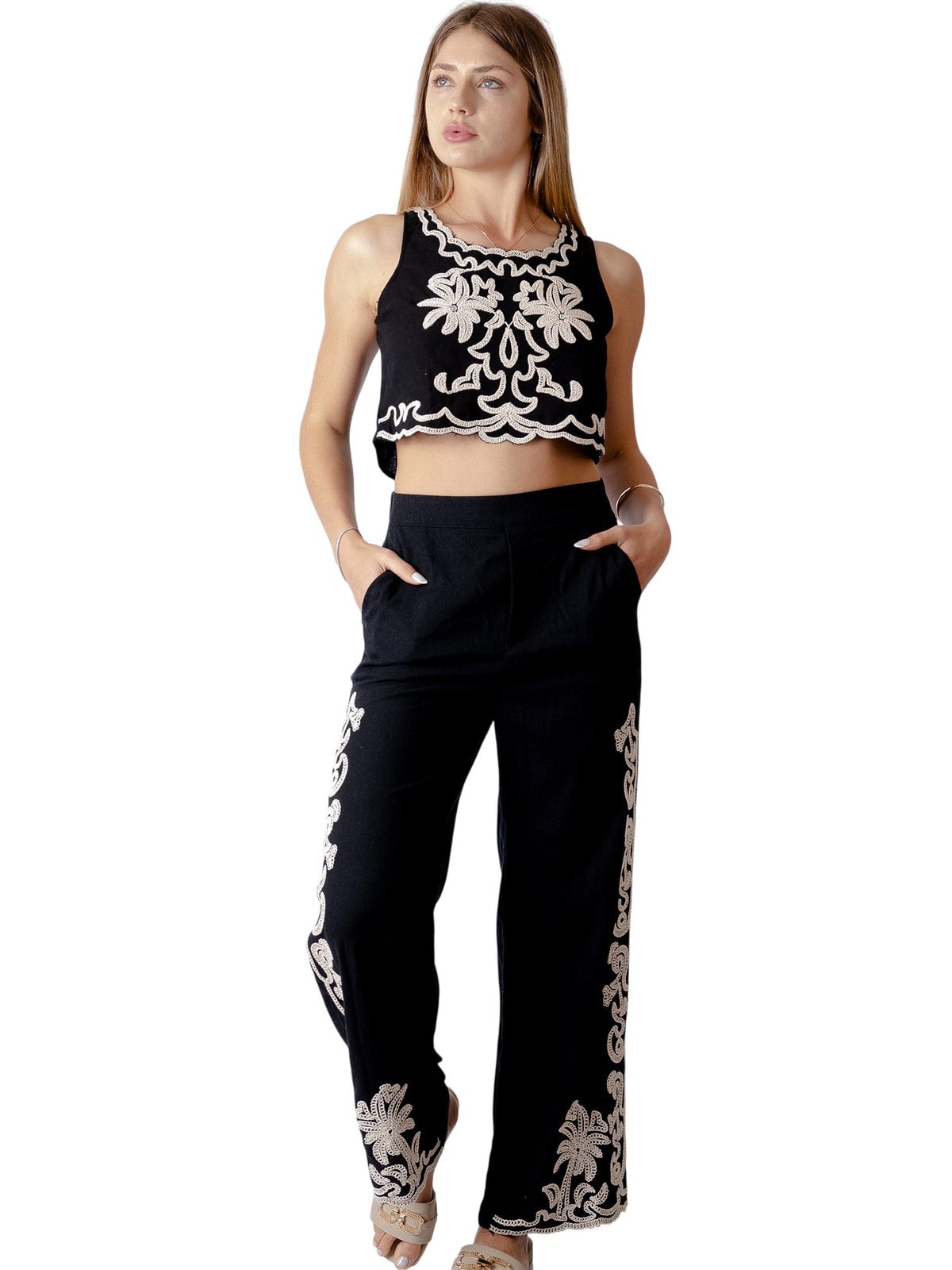 POLO SIN MANGAS LINO MUJER BLACKOUT - 1