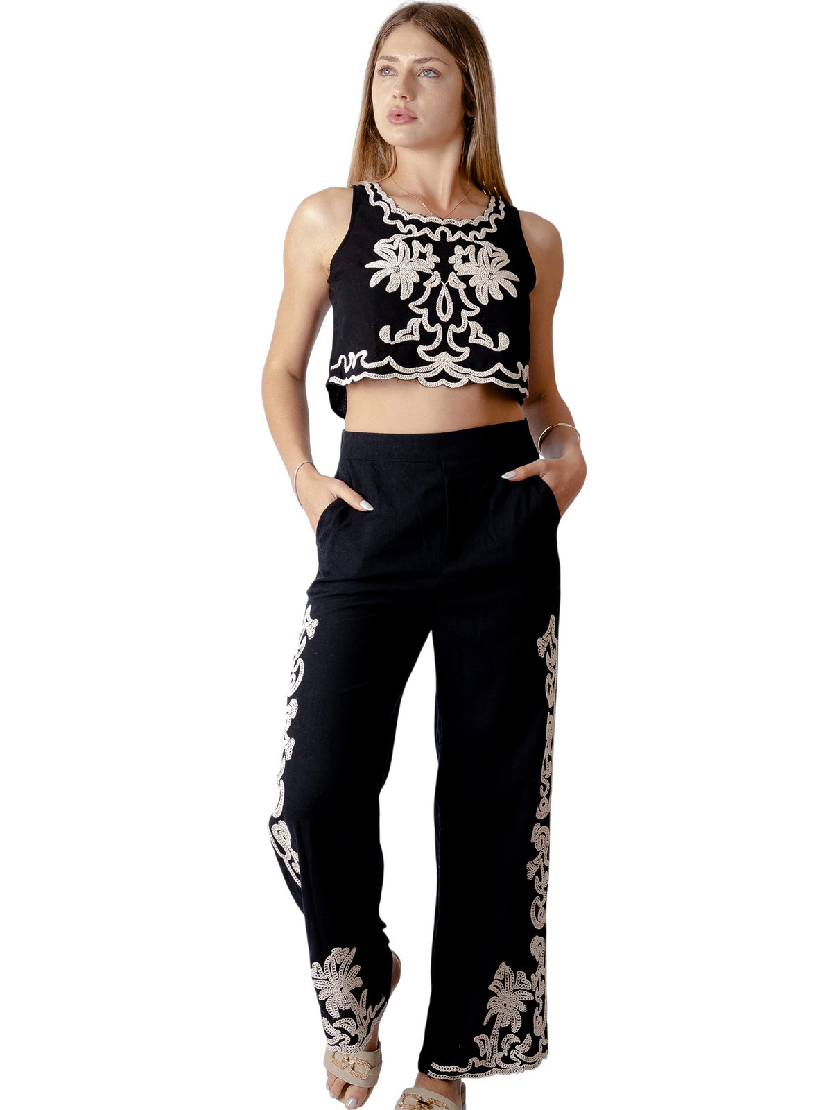POLO SIN MANGAS LINO MUJER BLACKOUT - 1