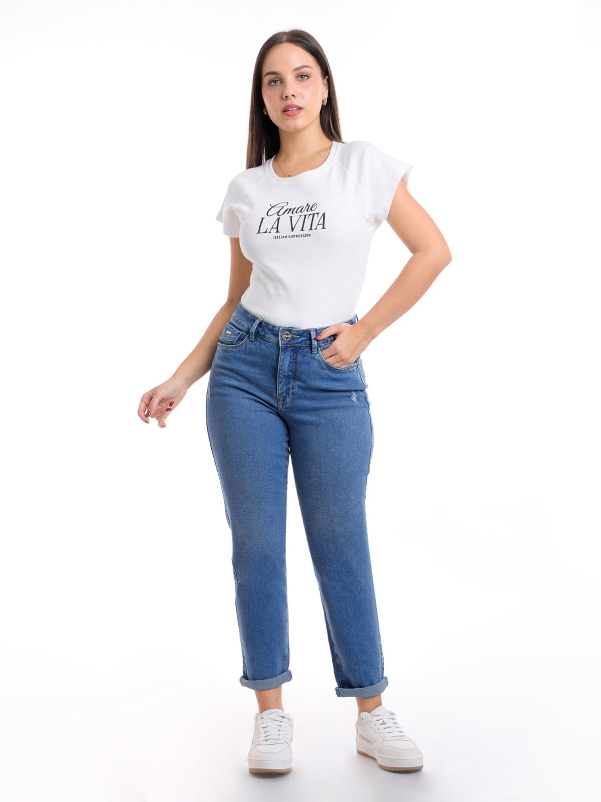 JEANS ALGODÓN MOM MUJER METAL JEANS URSULA - 1
