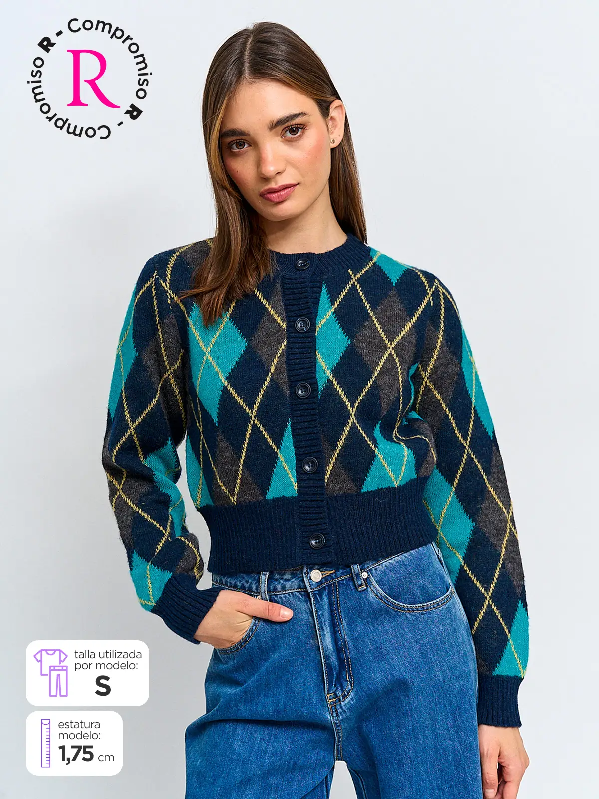 CARDIGAN MUJER INDEX ROMBO - 1