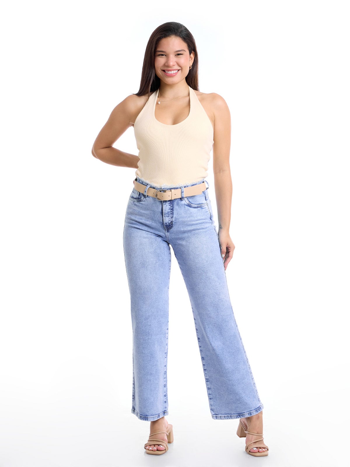 JEANS ALGODÓN WIDELEG MUJER METAL JEANS CORONA - 1