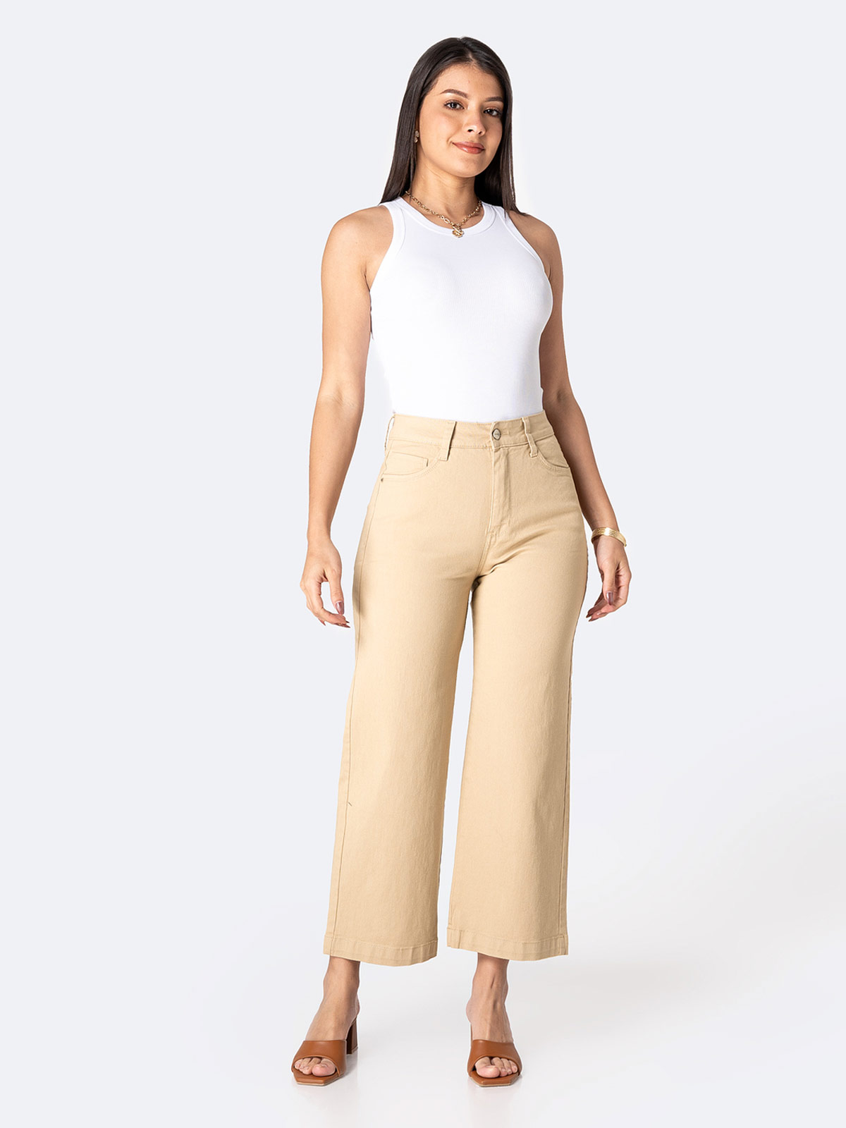 PANTALÓN CULOTTE MUJER PIONIER LARI BULL DENIM - 1
