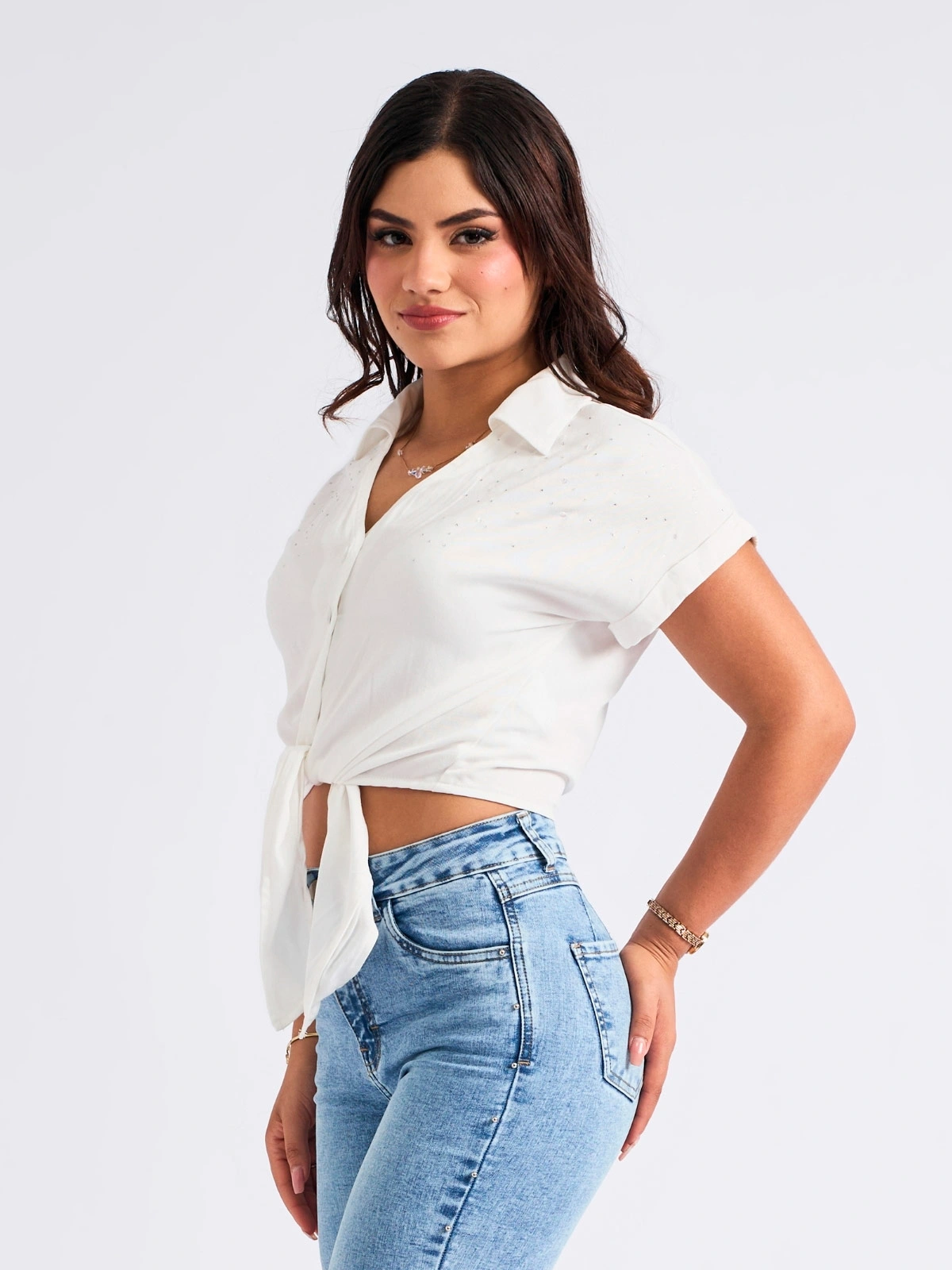 BLUSA MANGA CORTA ALGODÓN MUJER PARADA 111 MARINA - 3