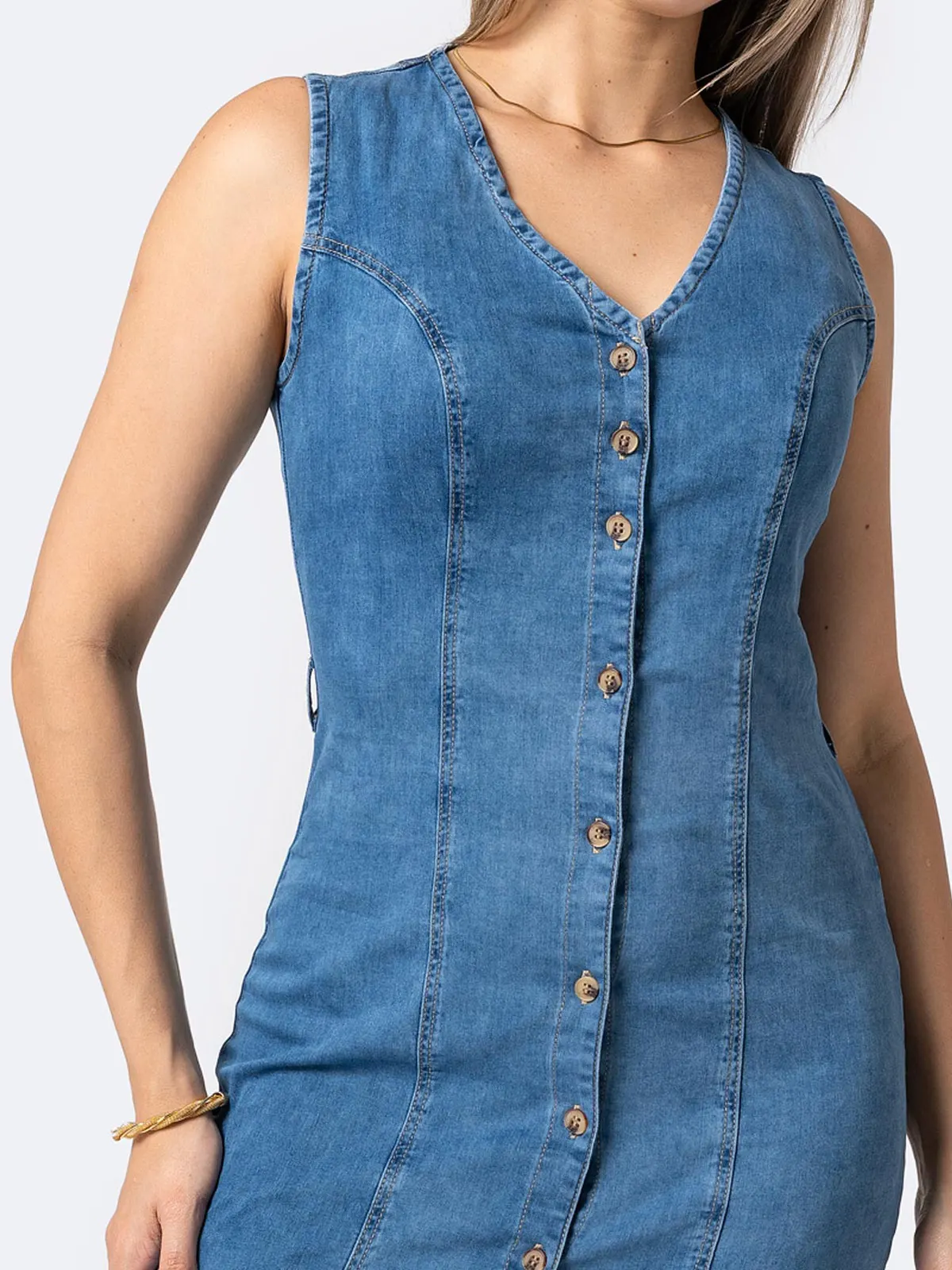 VESTIDO CORTO DENIM MUJER PIONIER - 4