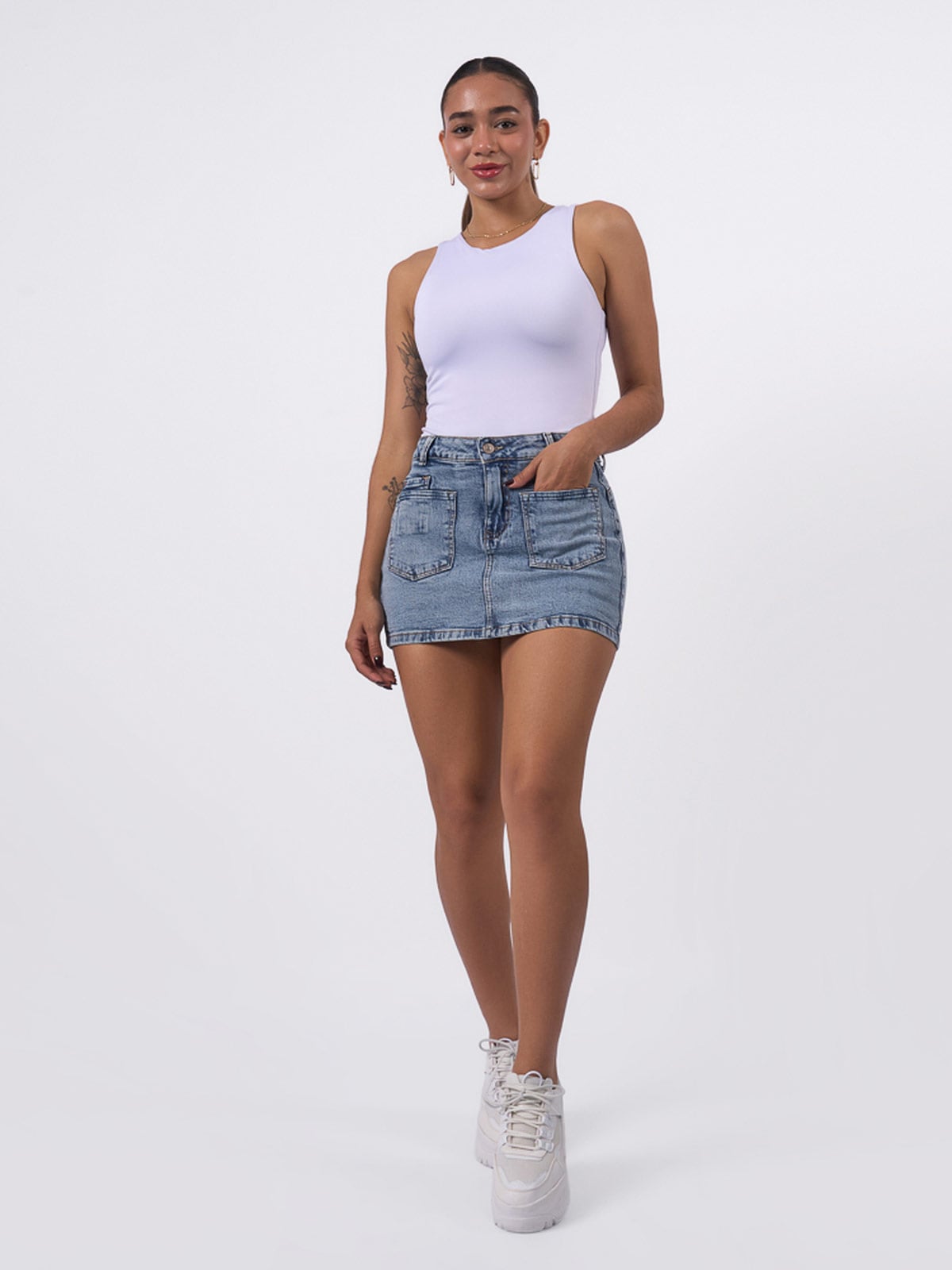 FALDA SHORT ALGODÓN MUJER MACHINE - 1