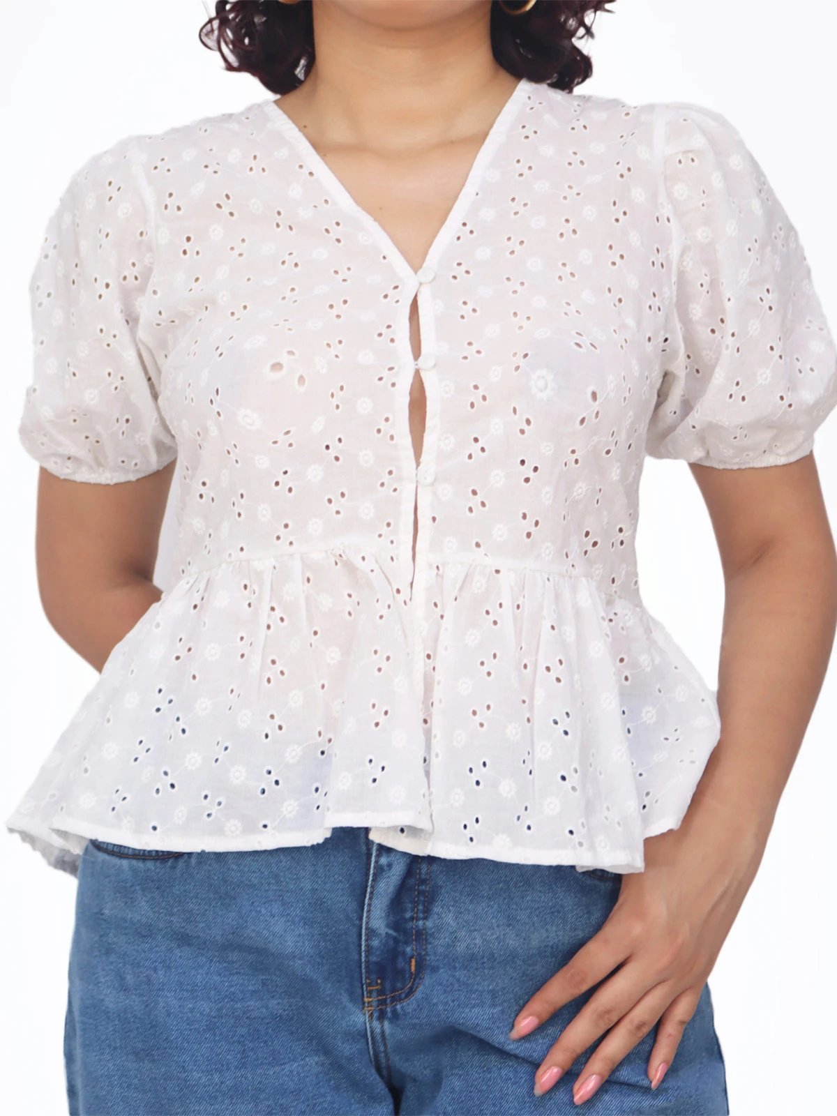 BLUSA MUJER KAYRA POBLET PERFECT FIT BRODERIE - 1