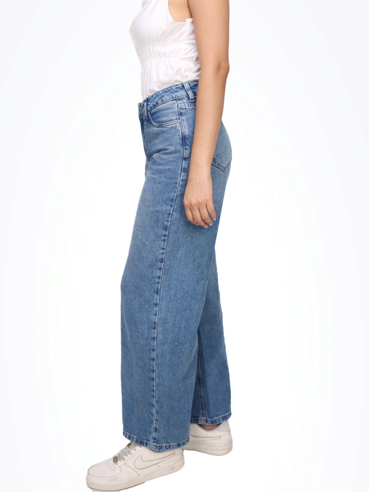 JEANS ALGODÓN STRAIGHT MUJER KAYRA POBLET PERFECT FIT PIEDRAS - 2