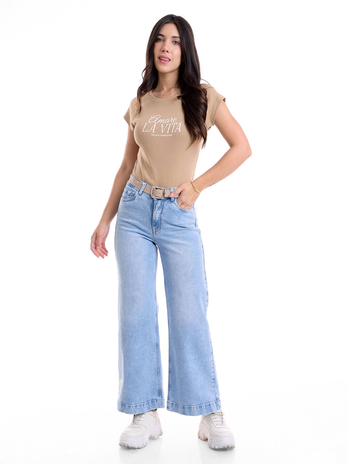 JEAN ALGODÓN WIDELEG MUJER METAL JEANS BRISA - 1