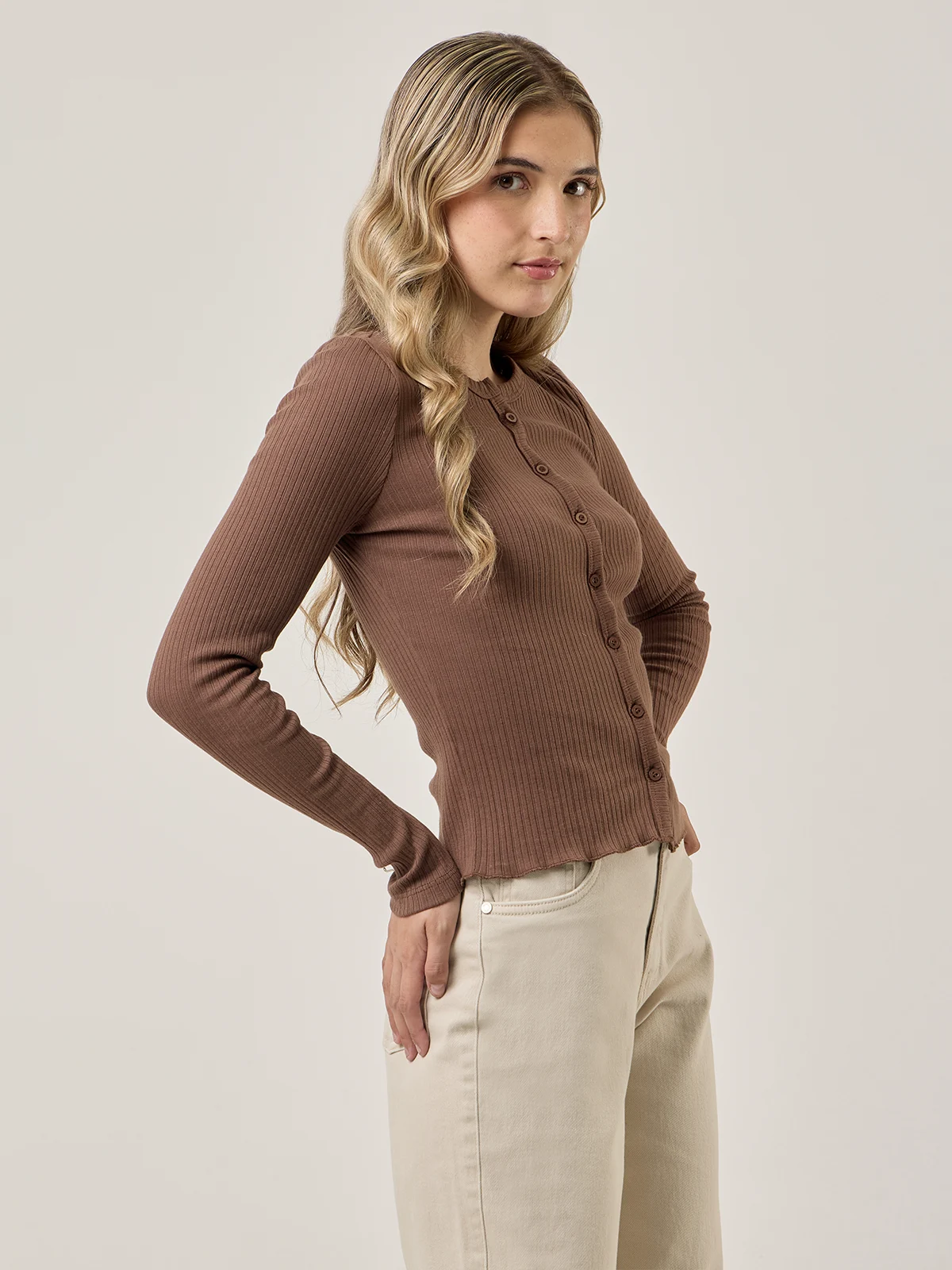 POLO MANGA LARGA ALGODÓN MUJER INDEX RIB - 3