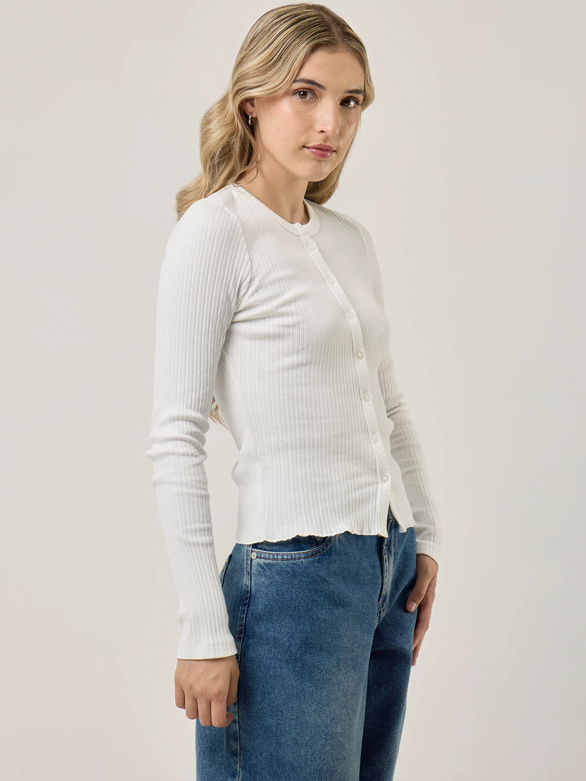 POLO MANGA LARGA ALGODÓN MUJER INDEX RIB - 3