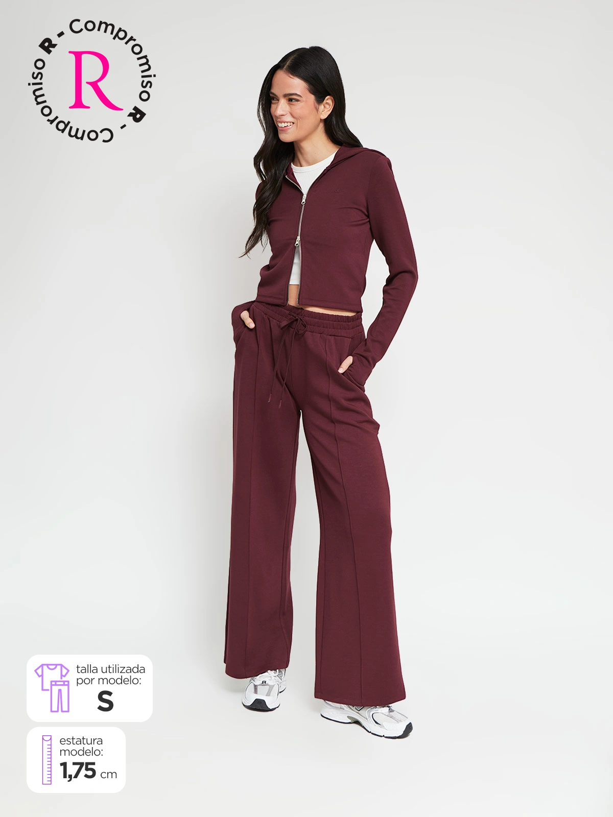 PANTALÓN DE BUZO WIDE LEG MUJER INDEX - 1