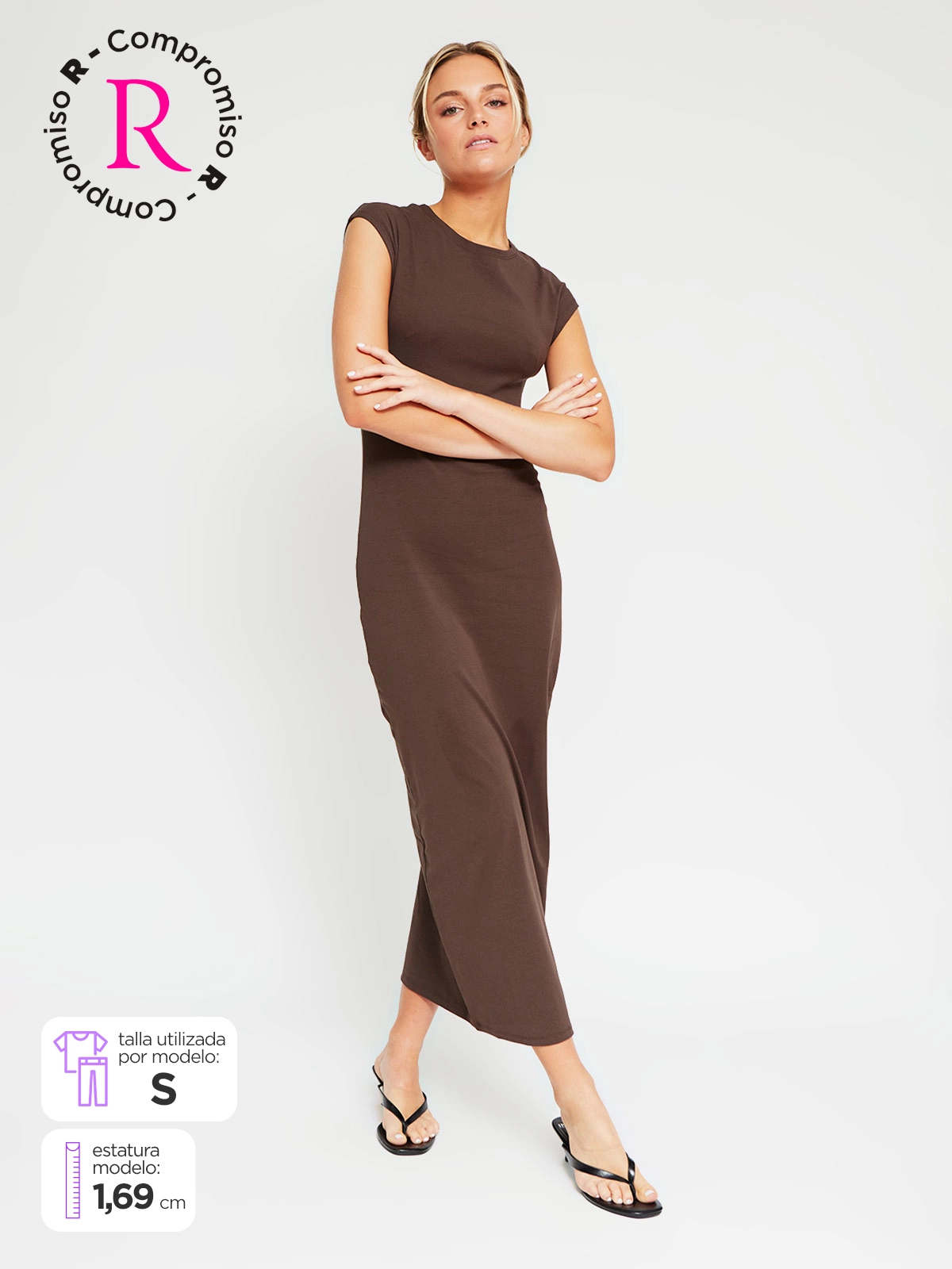 VESTIDO LARGO ALGODÓN MUJER INDEX - 1