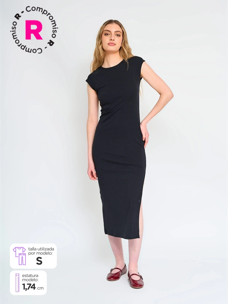 VESTIDO LARGO ALGODÓN MUJER INDEX - 1