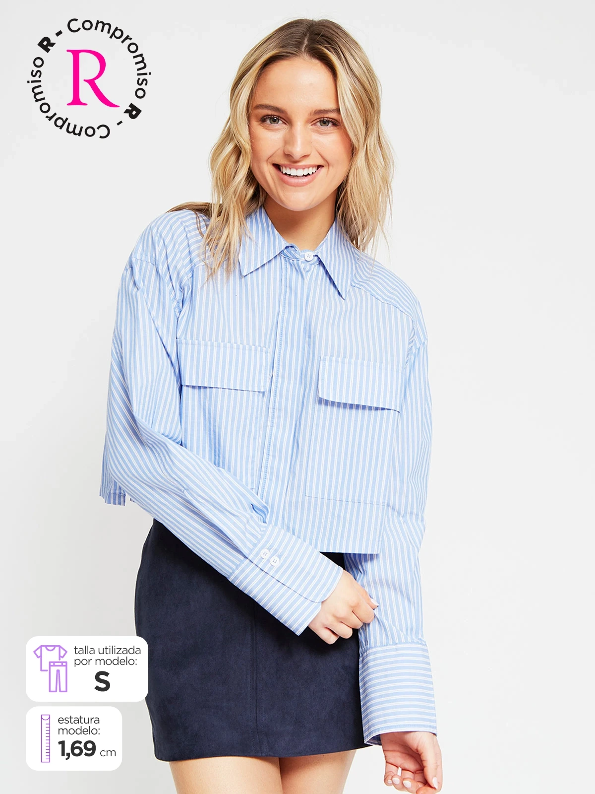 BLUSA MANGA LARGA ALGODÓN MUJER INDEX CUADRO - 1