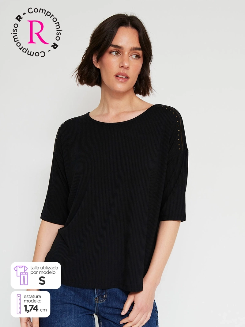 POLO MANGA 3/4 MUJER TATIENNE RIB - 1