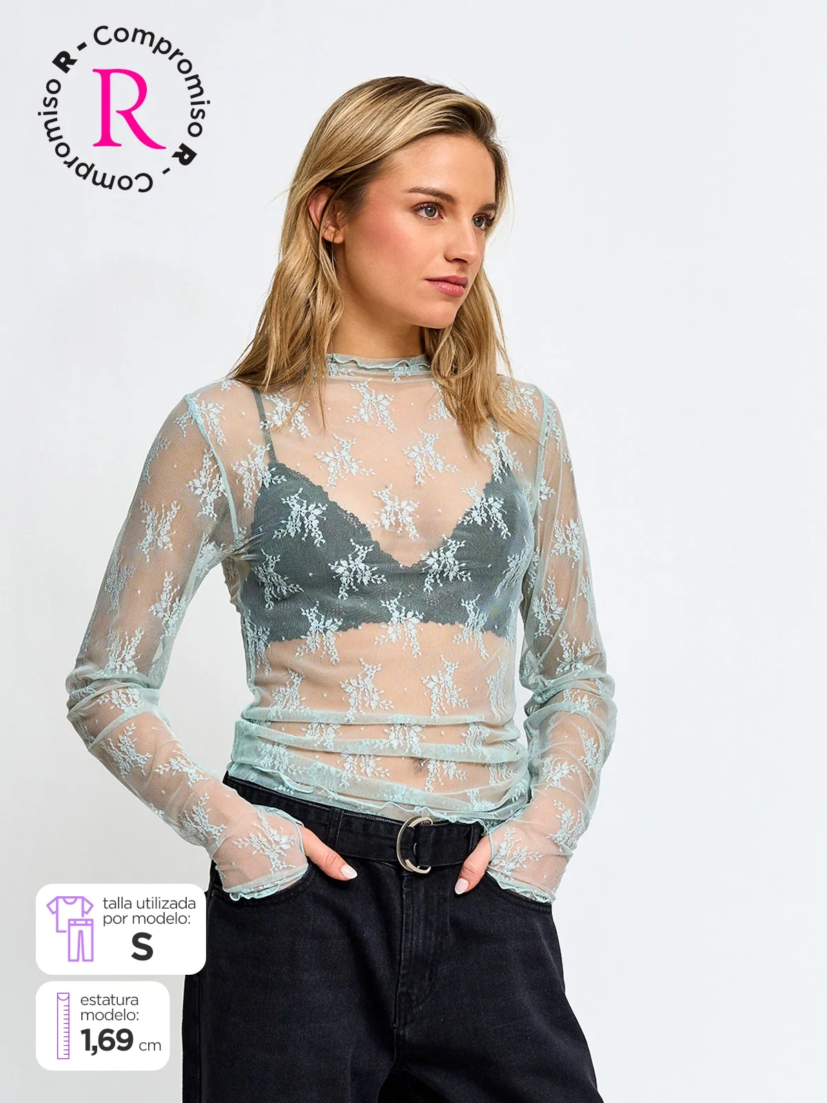 POLO MANGA LARGA MUJER BARBADOS ENCAJE - 1