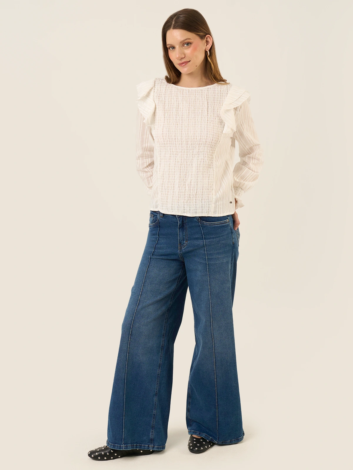 BLUSA MANGA LARGA ALGODÓN MUJER BARBADOS BRILLO - 5