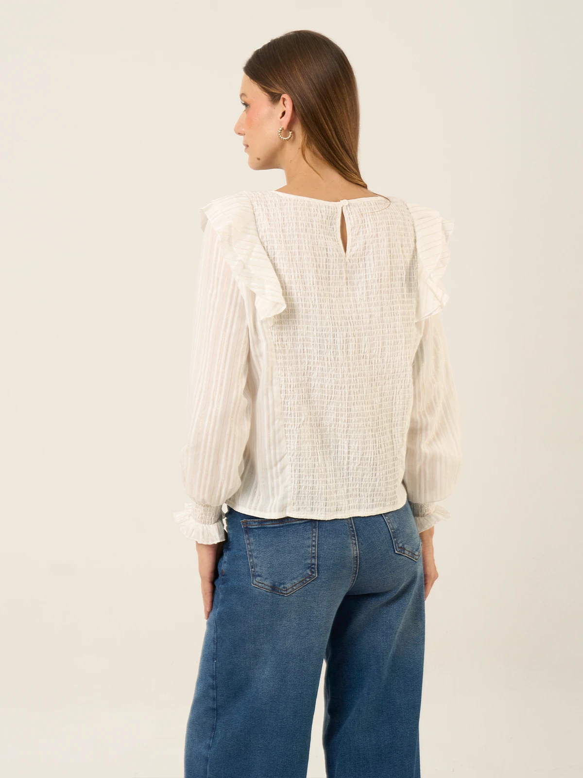 BLUSA MANGA LARGA ALGODÓN MUJER BARBADOS BRILLO - 2
