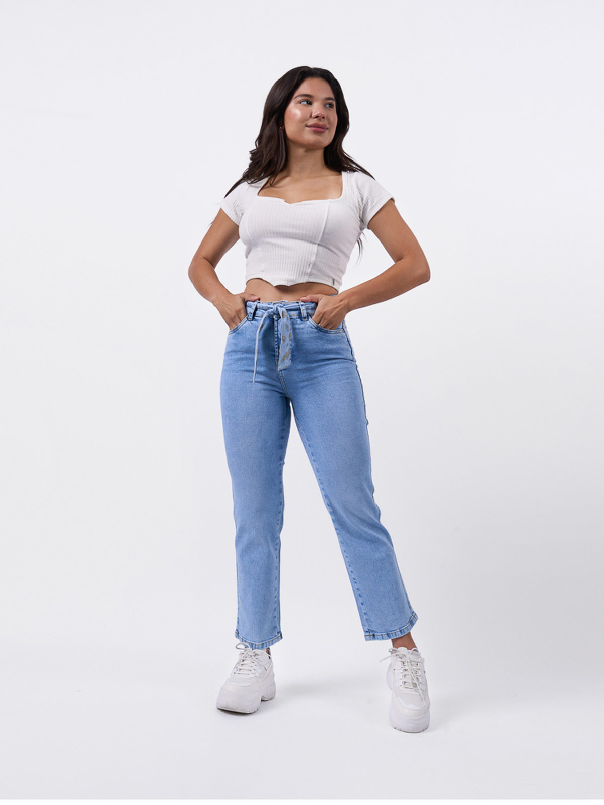 JEANS ALGODÓN STRAIGHT MUJER BRONCO AZURHA - 1