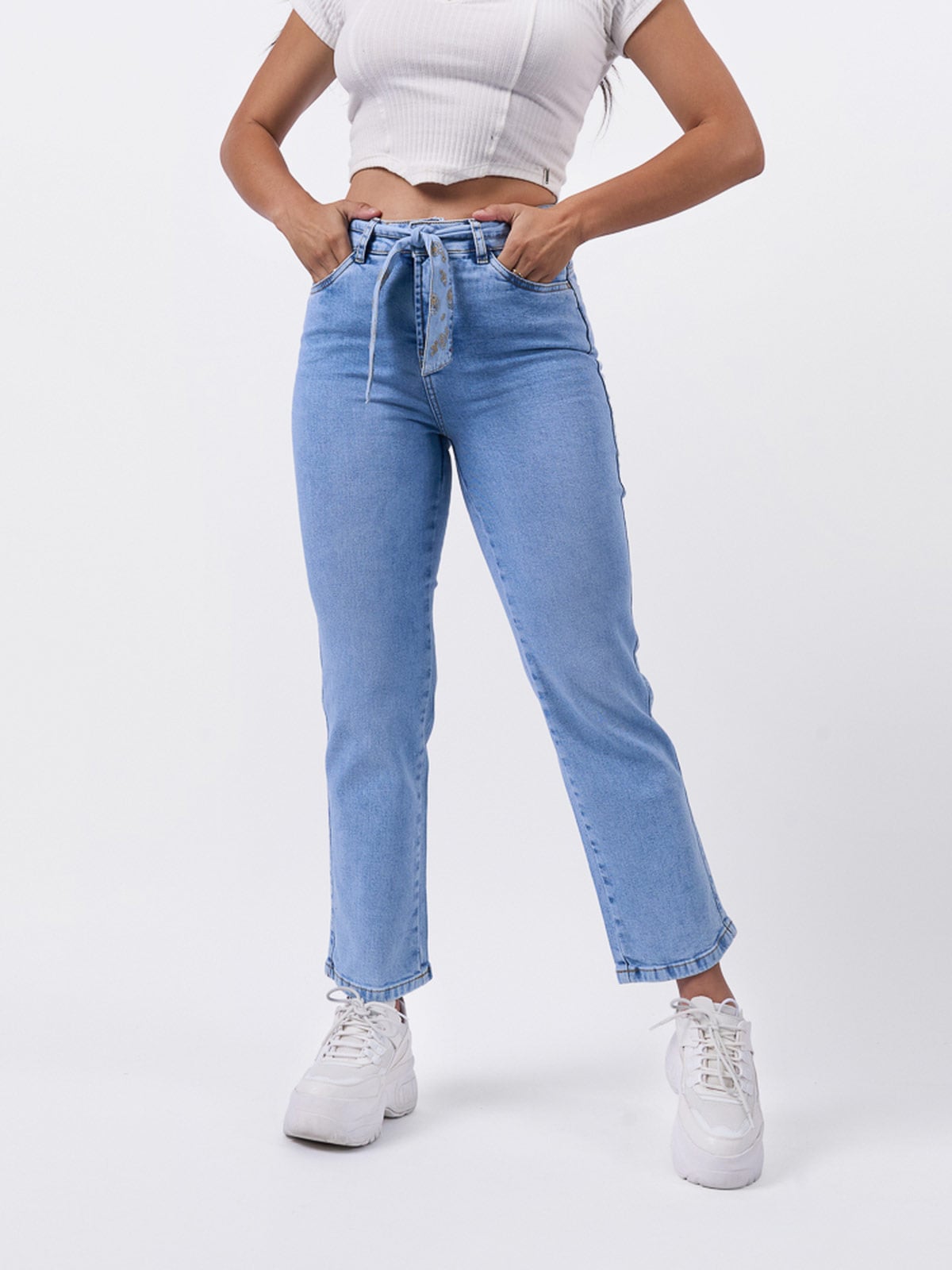 JEANS ALGODÓN STRAIGHT MUJER BRONCO AZURHA - 2