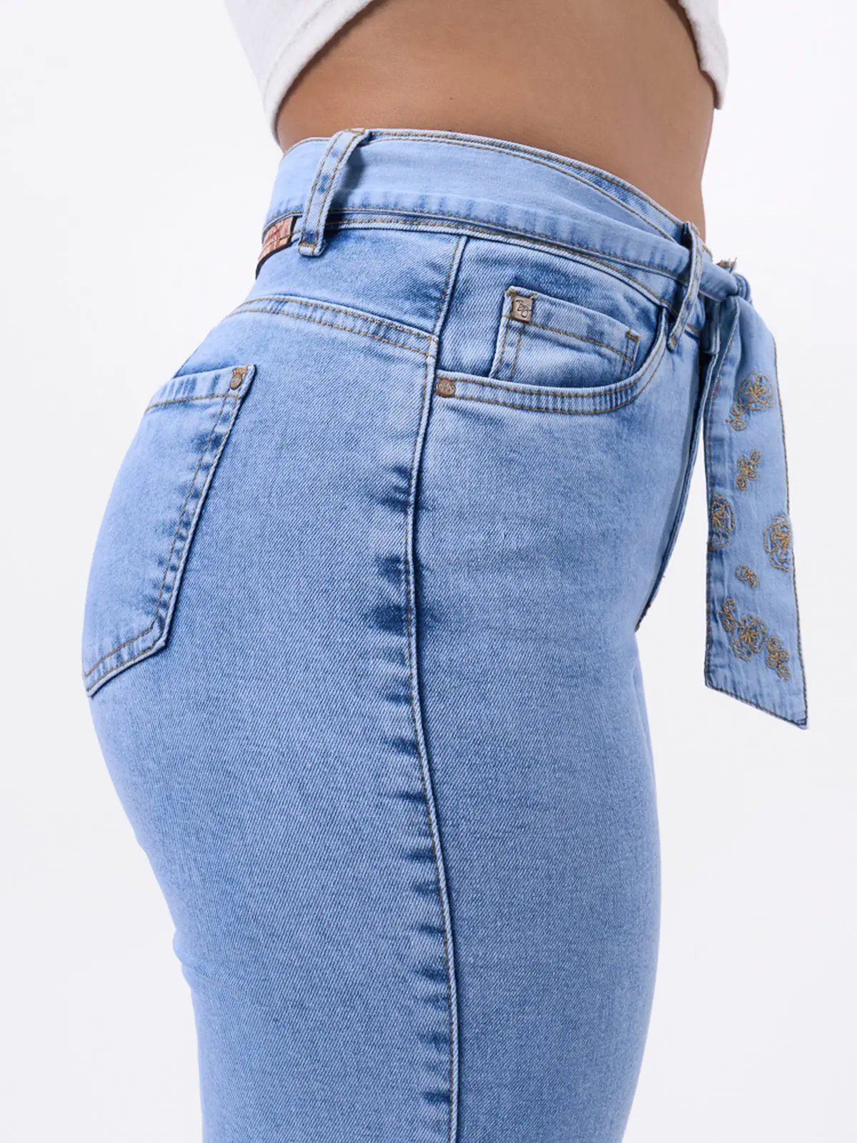 JEANS ALGODÓN STRAIGHT MUJER BRONCO AZURHA - 4