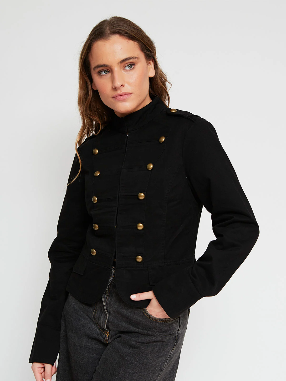 CASACA ALGODÓN MUJER INDEX CORTA ARMY - 3