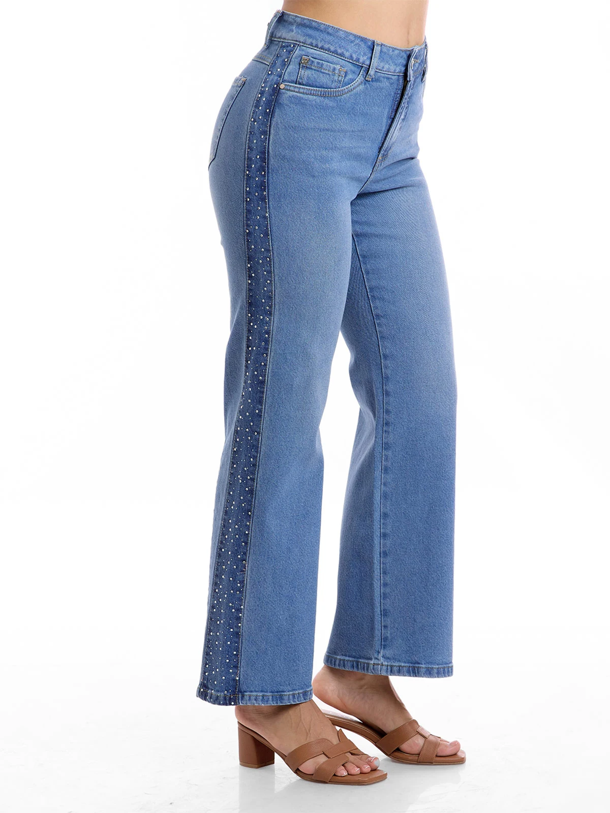 JEANS STRAIGHT MUJER METAL JEANS DIAMANTE - 2