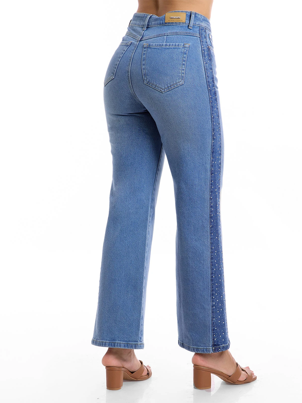 JEANS STRAIGHT MUJER METAL JEANS DIAMANTE - 4