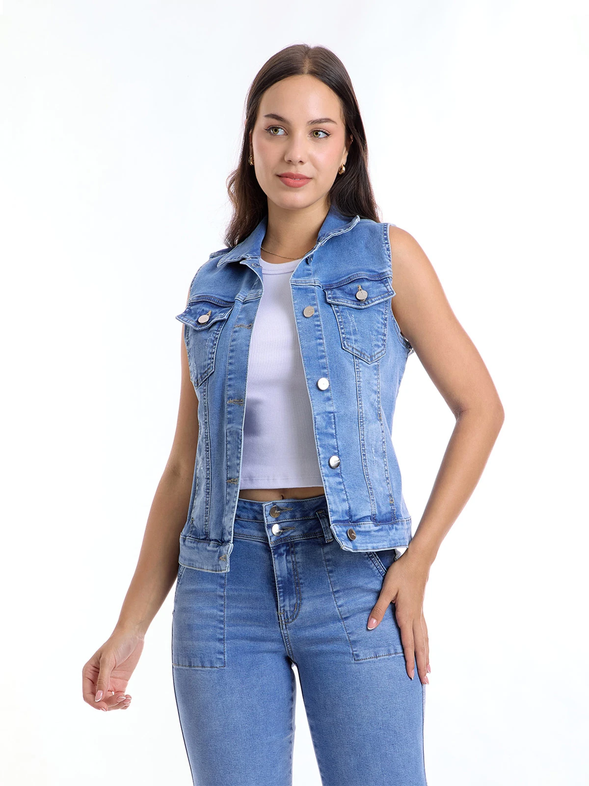 CHALECO MUJER METAL JEANS DENIM CELINA - 1
