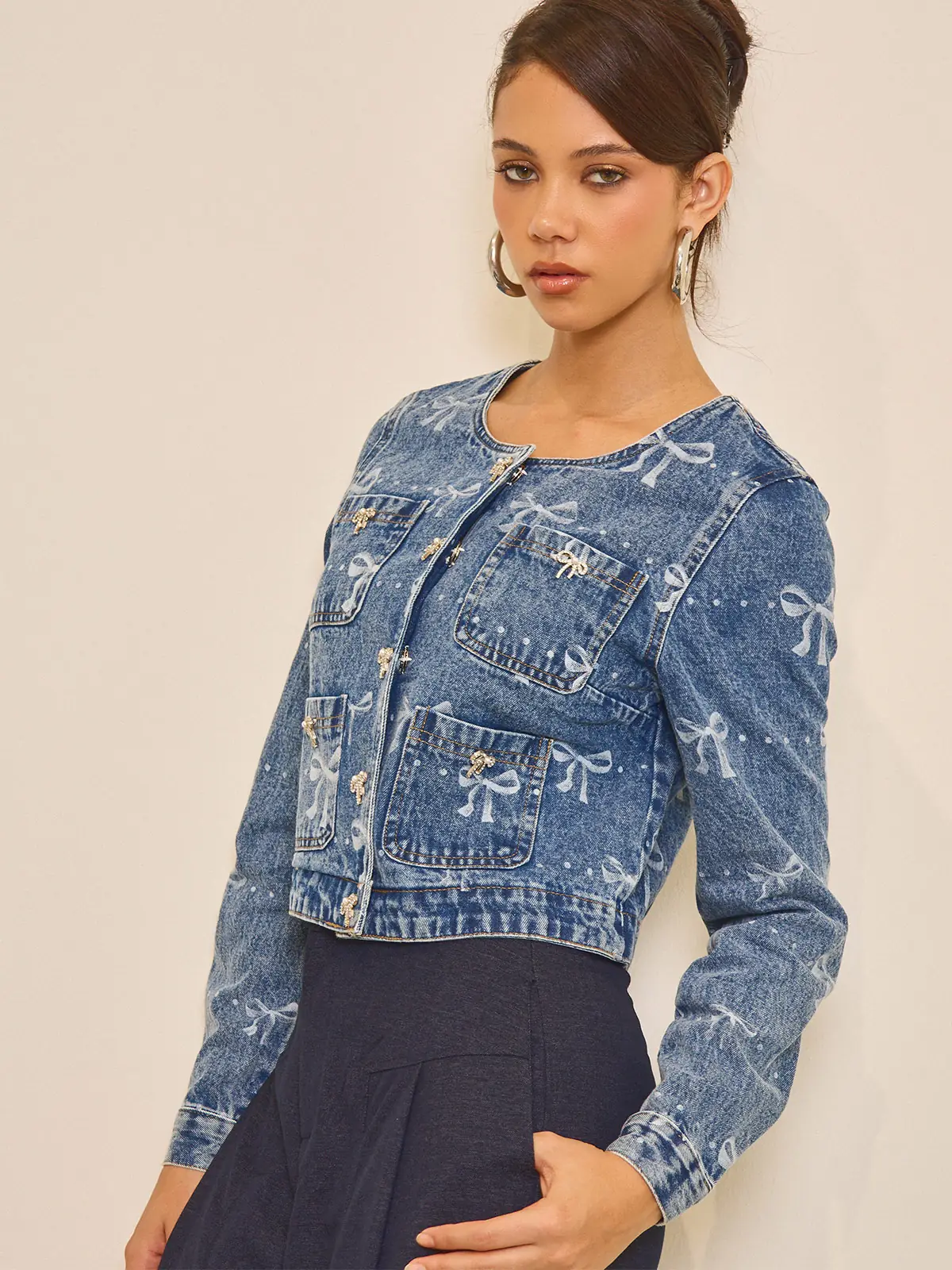 CASACA DENIM MUJER GLAM LAM - 1