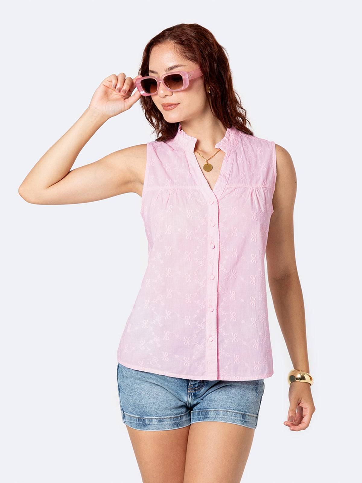 BLUSA BRODERIE MUJER PIONER FADERLI - 2