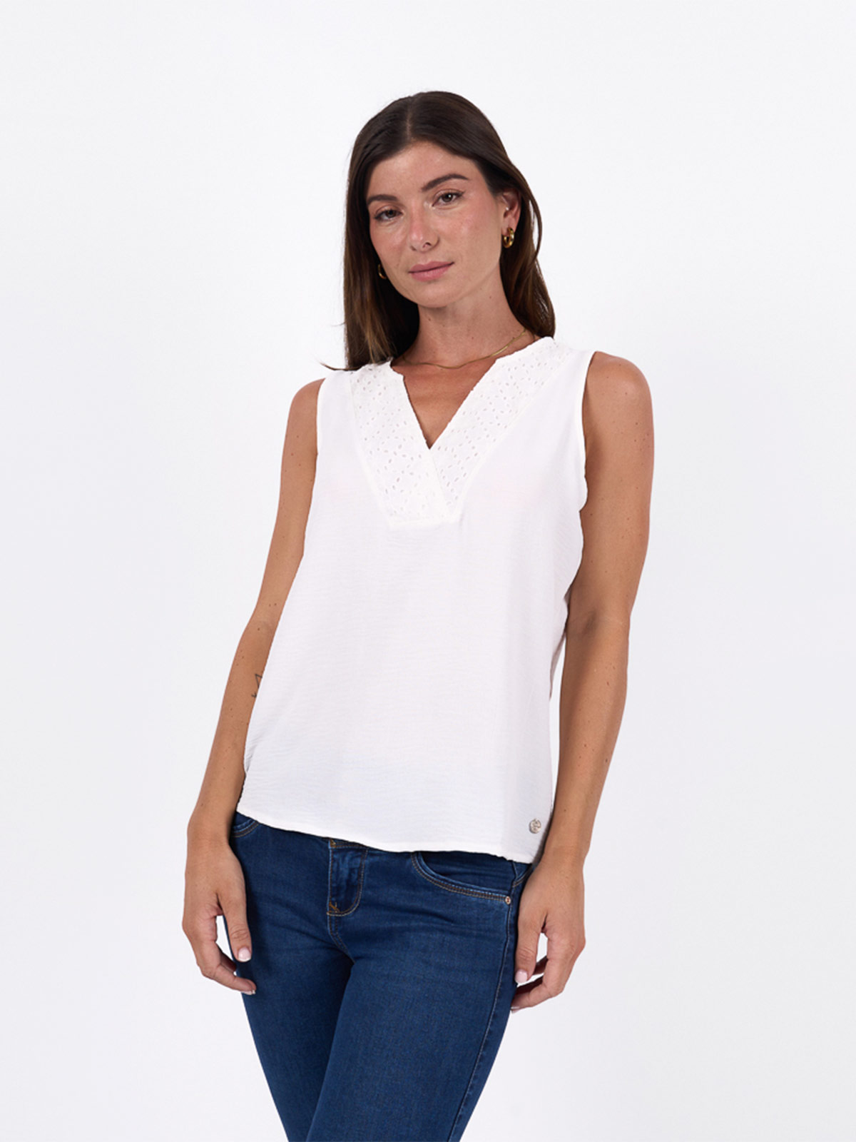 BLUSA MANGA CORTA MUJER BRONCO DELMIAS - 1