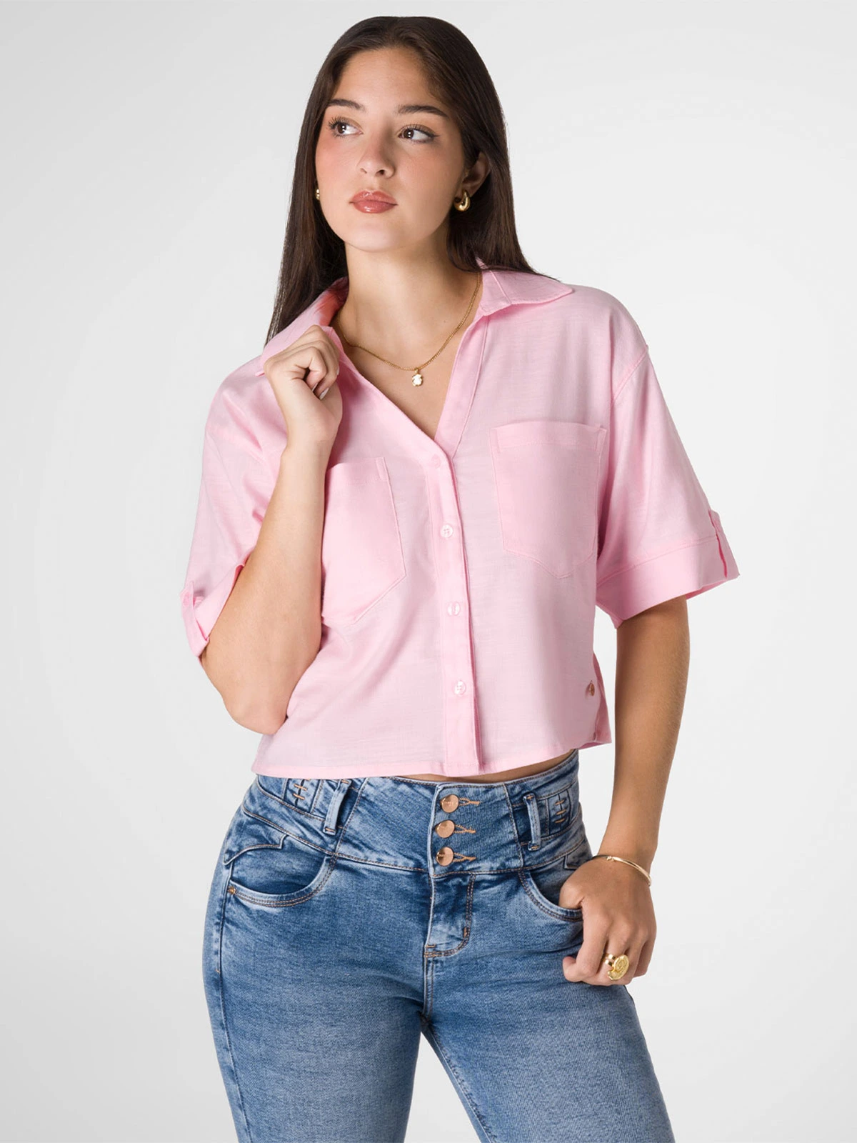 BLUSA MANGA CORTA LINO MUJER SQUEEZE YANNAH - 2