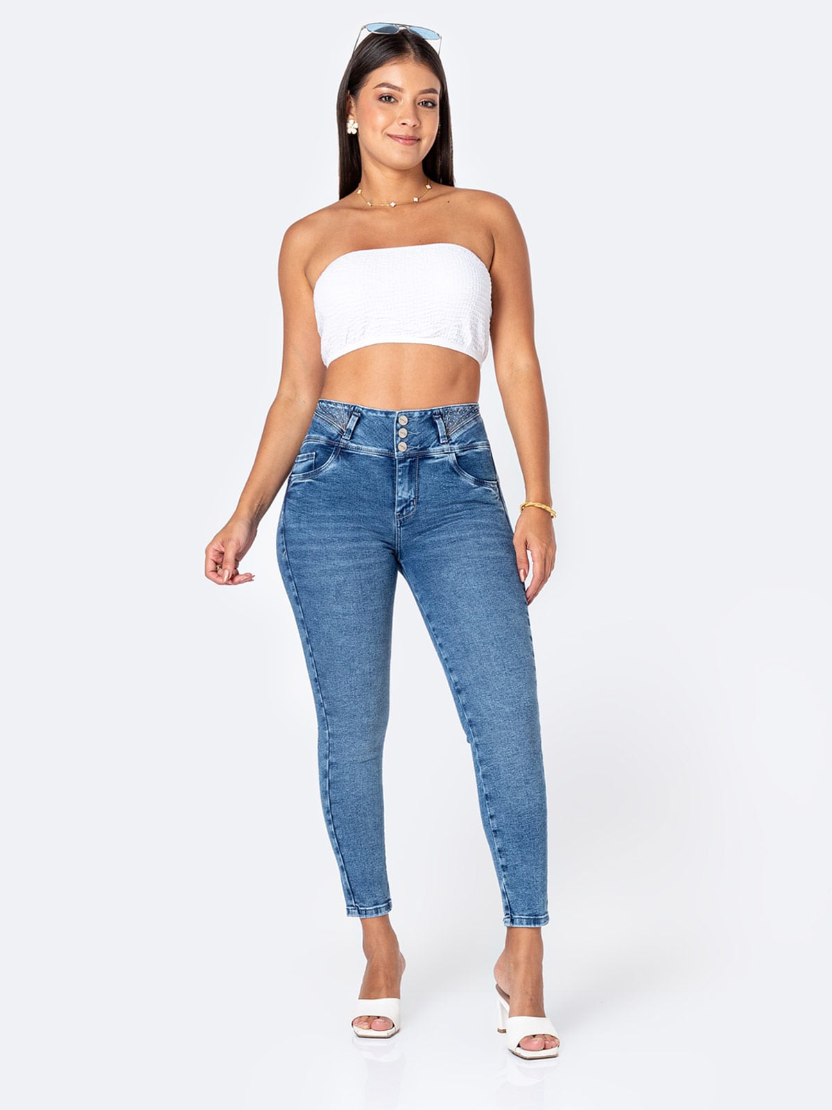 JEANS SKINNY MUJER PIONIER BOTONES - 4