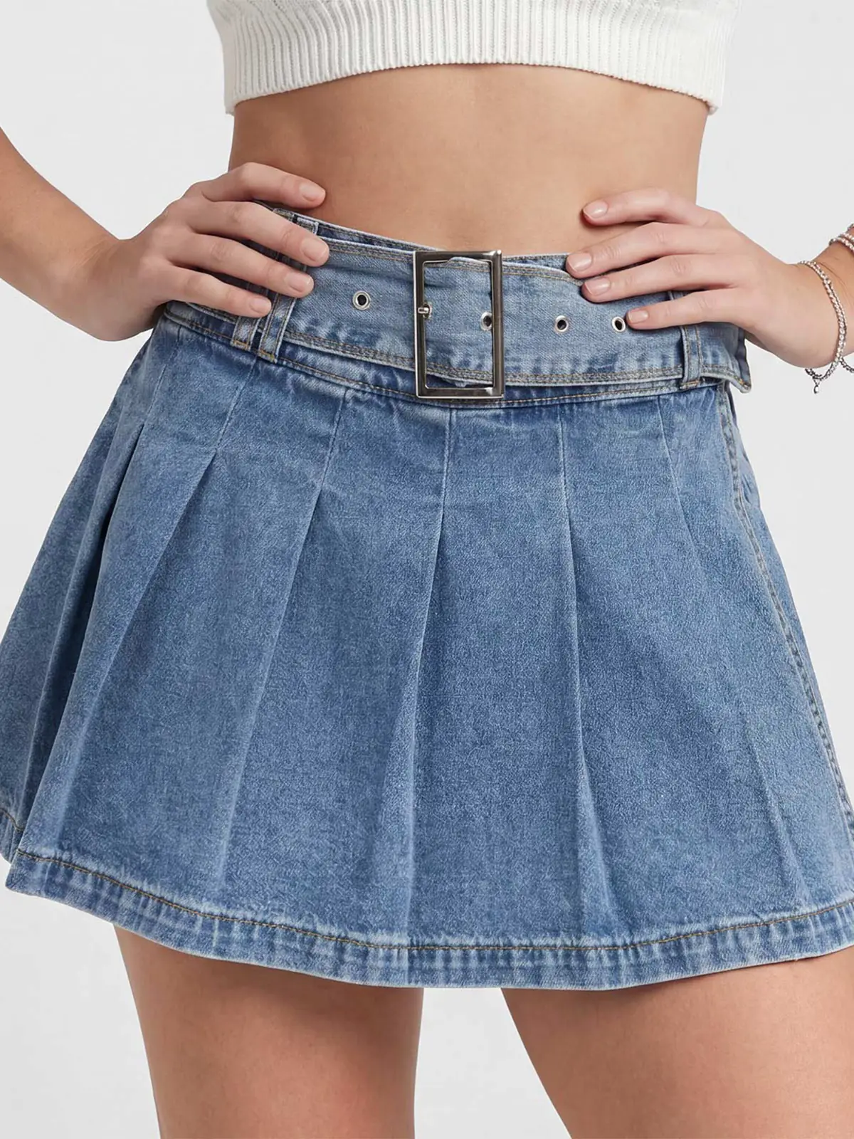 FALDA SHORT MUJER SQUEEZE DENIM AMELITH - 4