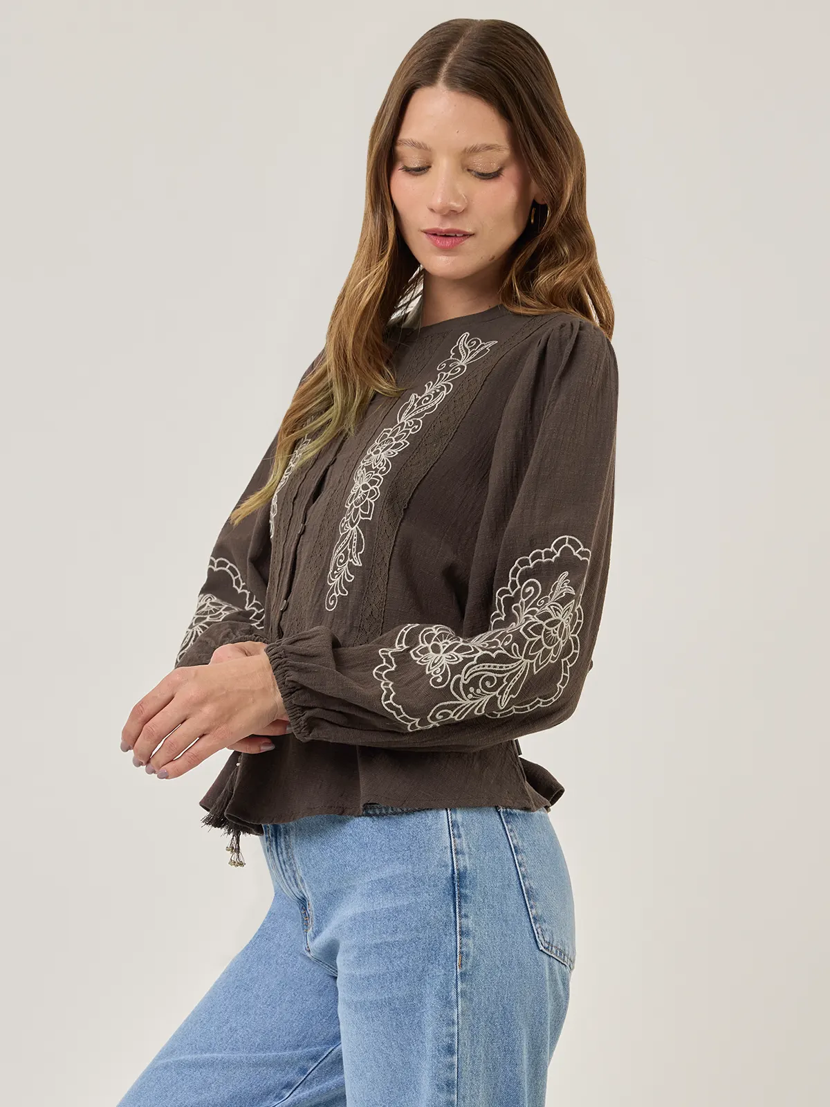 BLUSA MANGA LARGA ALGODÓN MUJER TATIENNE - 3