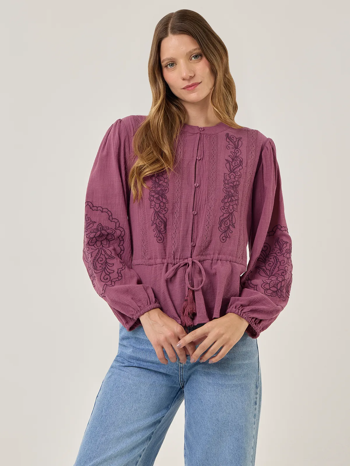 BLUSA MANGA LARGA ALGODÓN MUJER TATIENNE - 1