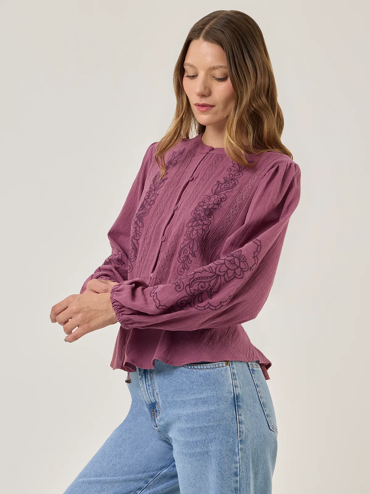 BLUSA MANGA LARGA ALGODÓN MUJER TATIENNE - 3