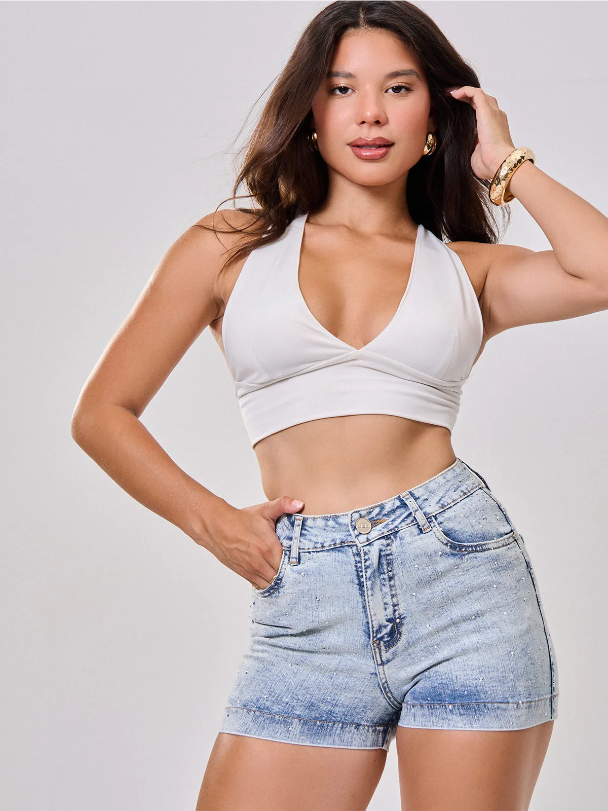 SHORT MUJER GLAM VENUS DENIM - 1