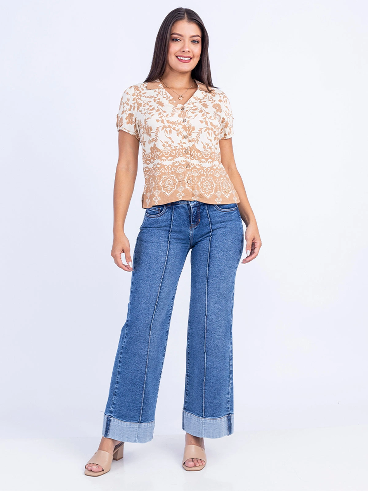 JEANS WIDELEG MUJER SODA BLUES FENDI - 1