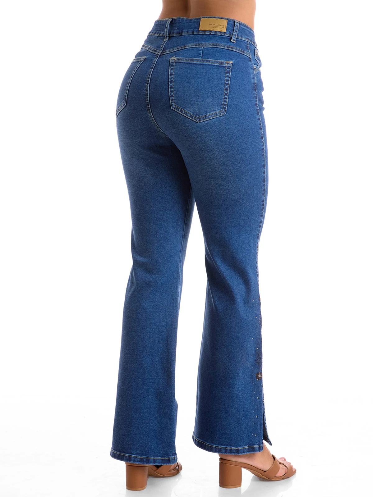 JEAN FLARE MUJER METAL JEANS BORDADO ANDINA - 2