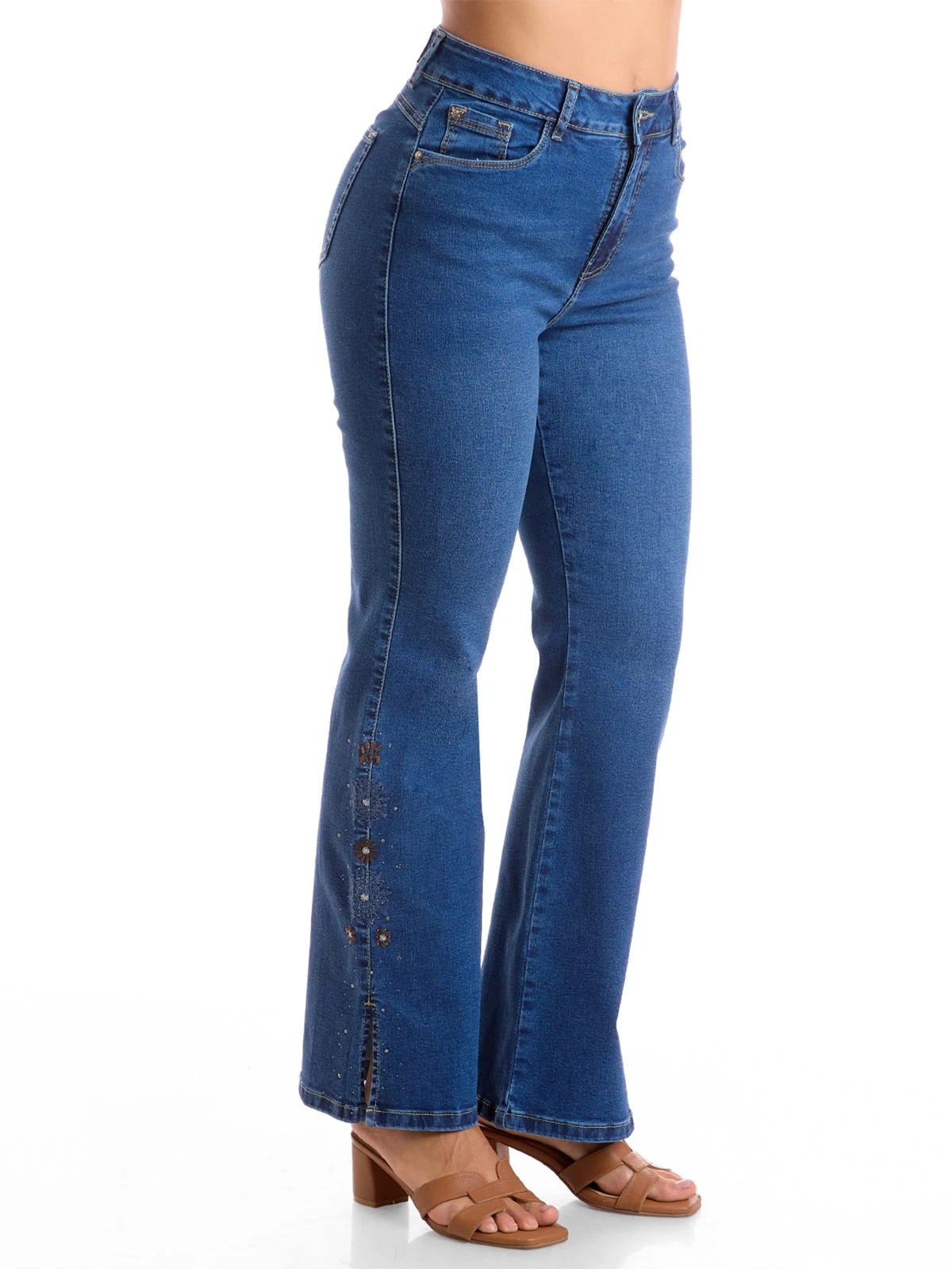JEAN FLARE MUJER METAL JEANS BORDADO ANDINA - 3