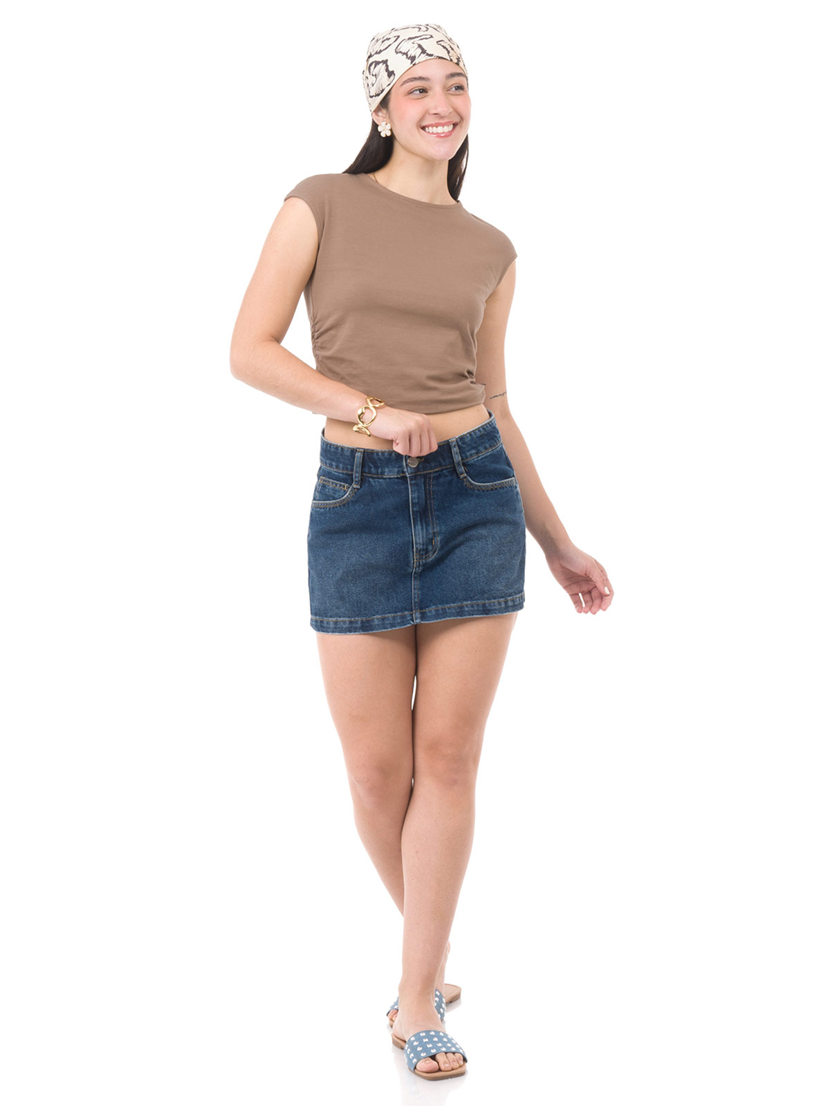 SHORT MUJER PIONIER DENIM LISTER RING - 1