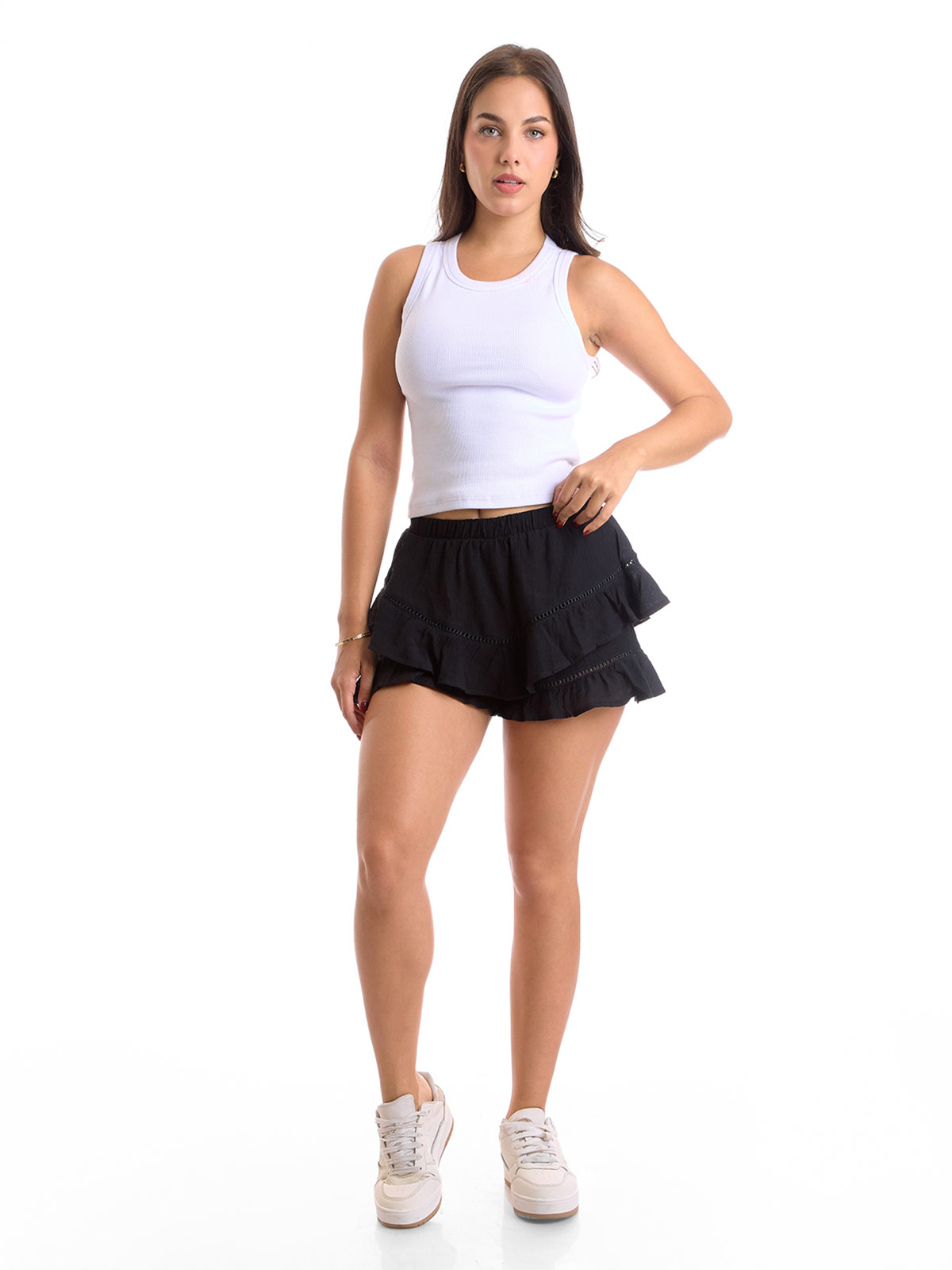 FALDA SHORT MUJER METAL JEANS VOLANTES ALEJANDRA - 1