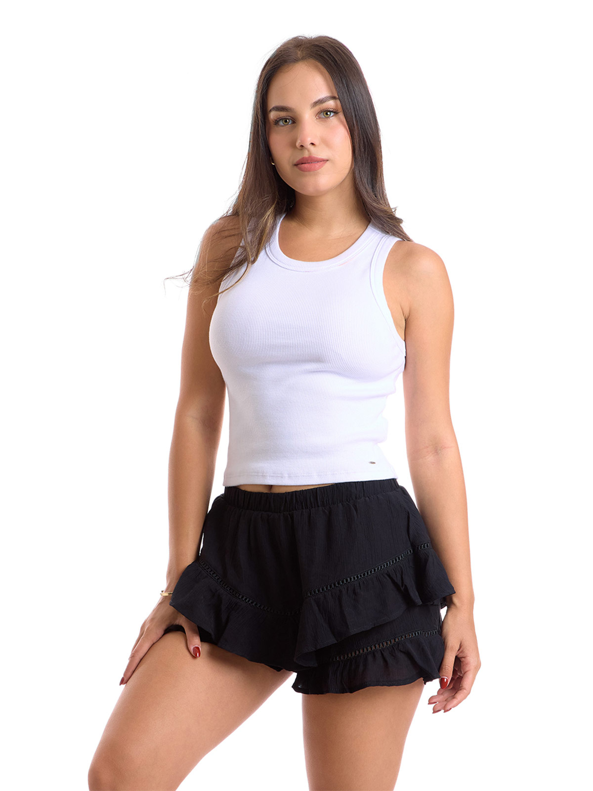 FALDA SHORT MUJER METAL JEANS VOLANTES ALEJANDRA - 3