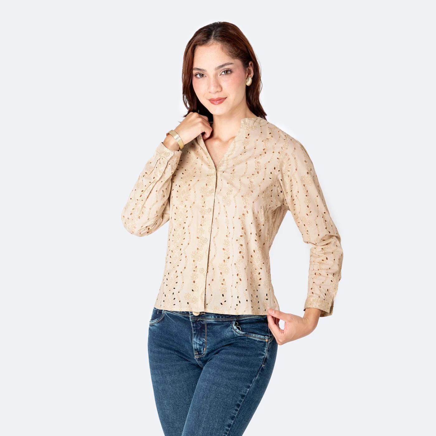 BLUSA MANGA LARGA MUJER PIONIER KINERIA BOHO - 1