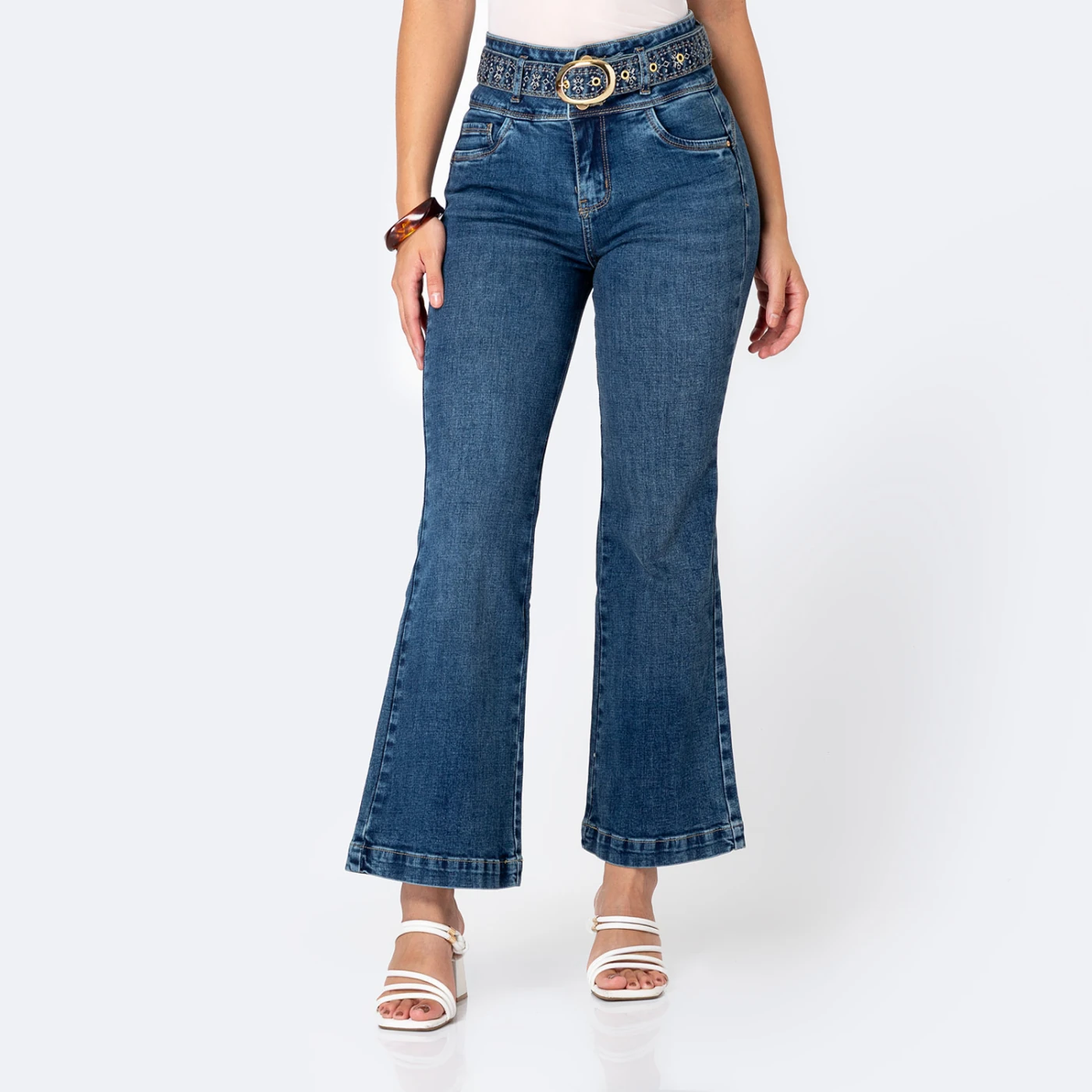 JEANS FLARE MUJER PIONIER LEYANE BOHO - 1